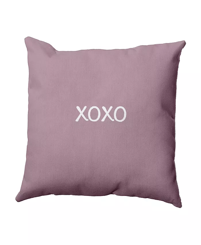 E by Design XOXO 16 Inch Light Purple Decorative Word Print Throw Pillow