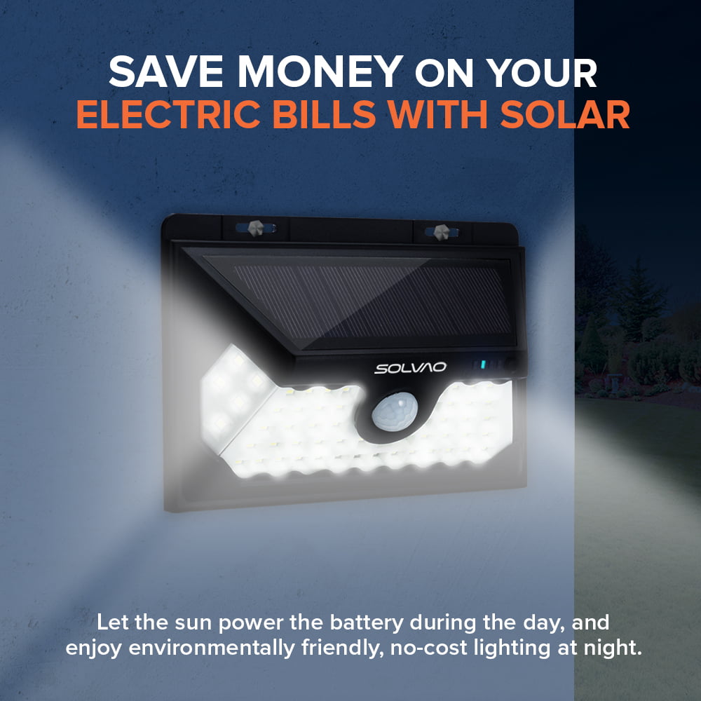 SOLVAO 60 LED Solar Motion Sensor Light for Outside - Motion Activated Night Light