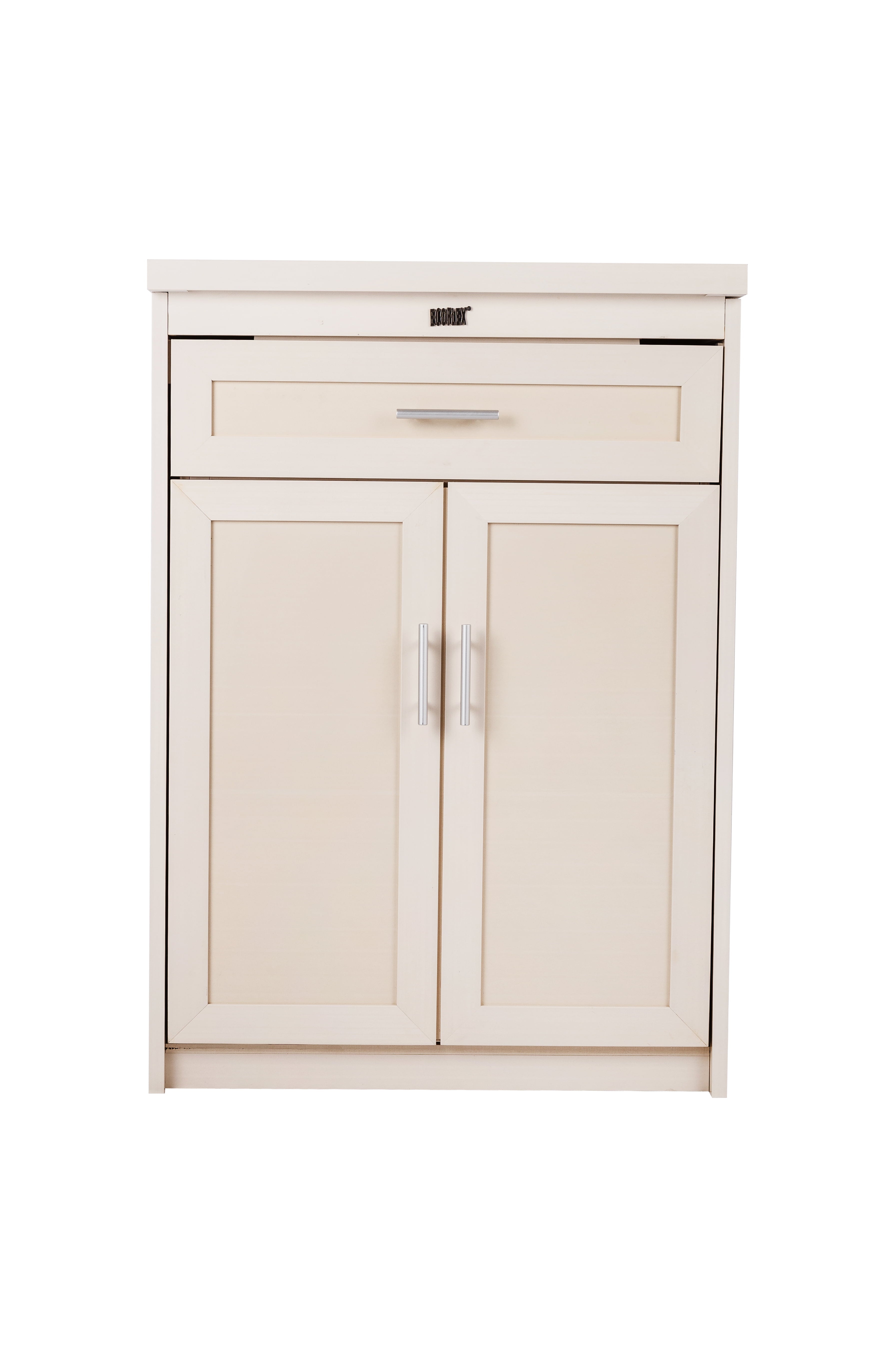 ECOFLEX Murphy Style Bed with Memory Foam Cushion - Antique White