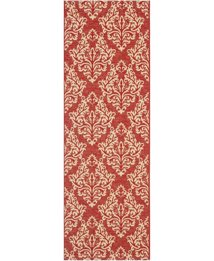 Safavieh Courtyard Red and Creme 2'3