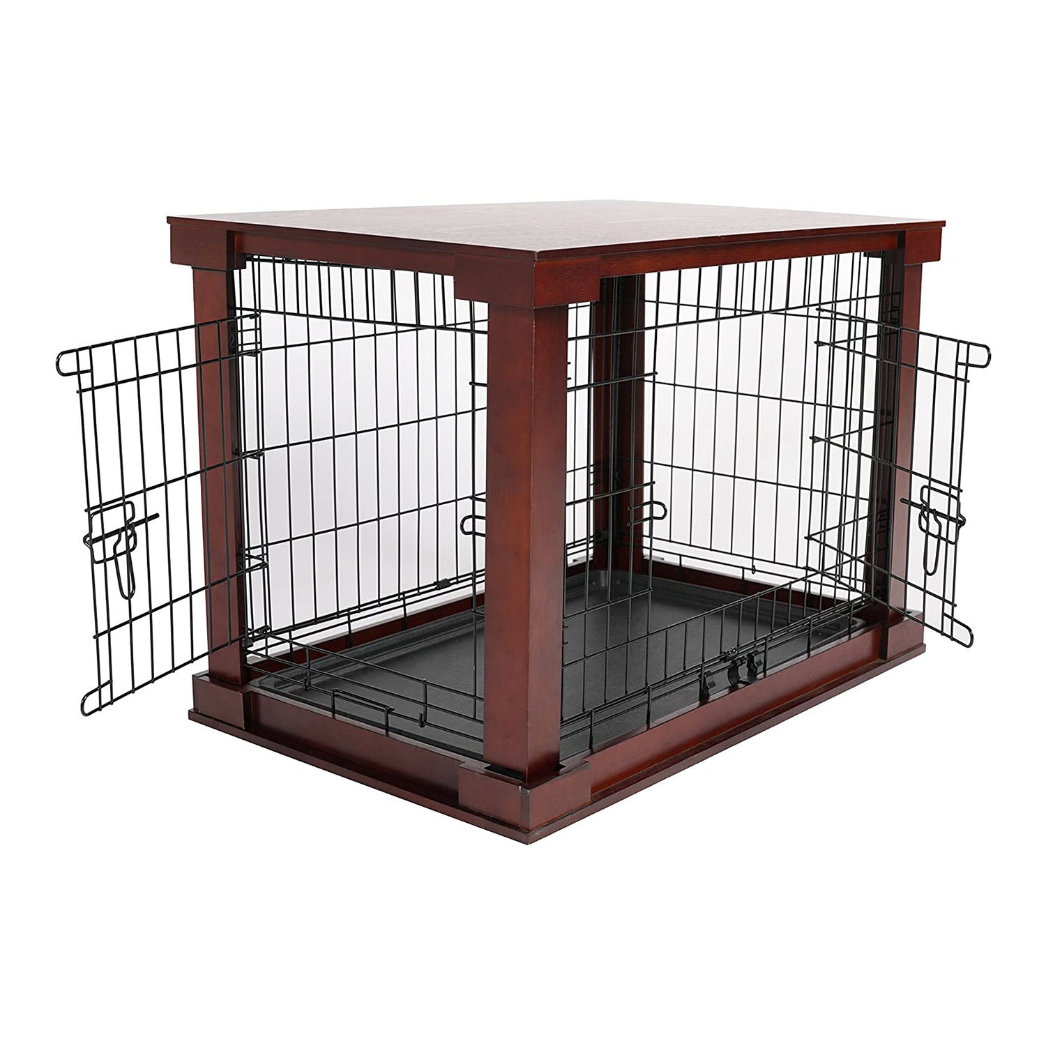 Cage with Crate Cover， Mahogany， Large