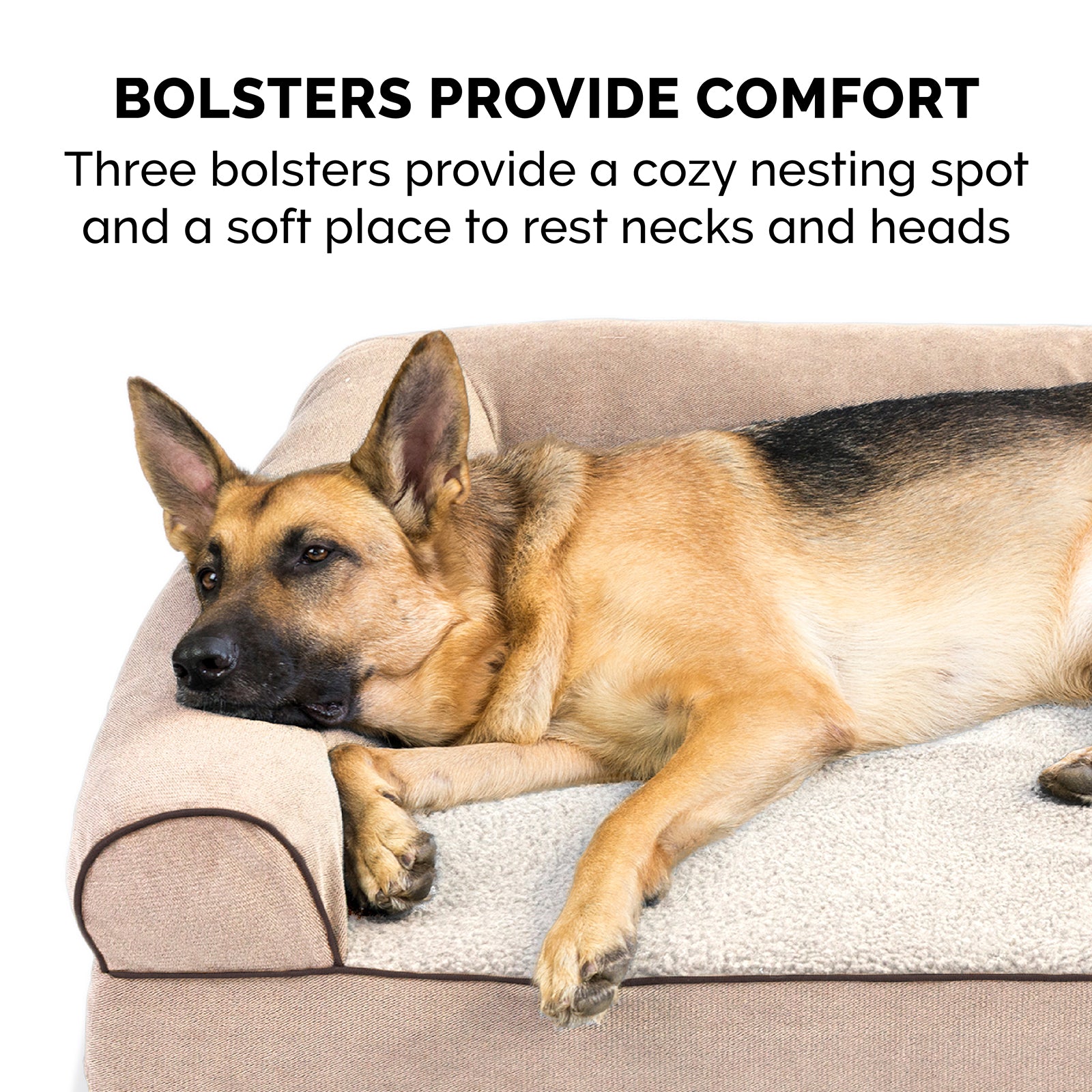 FurHaven | Cooling Gel Faux Fleece and Chenille Sofa Pet Bed for Dogs and Cats， Cream， Jumbo Plus