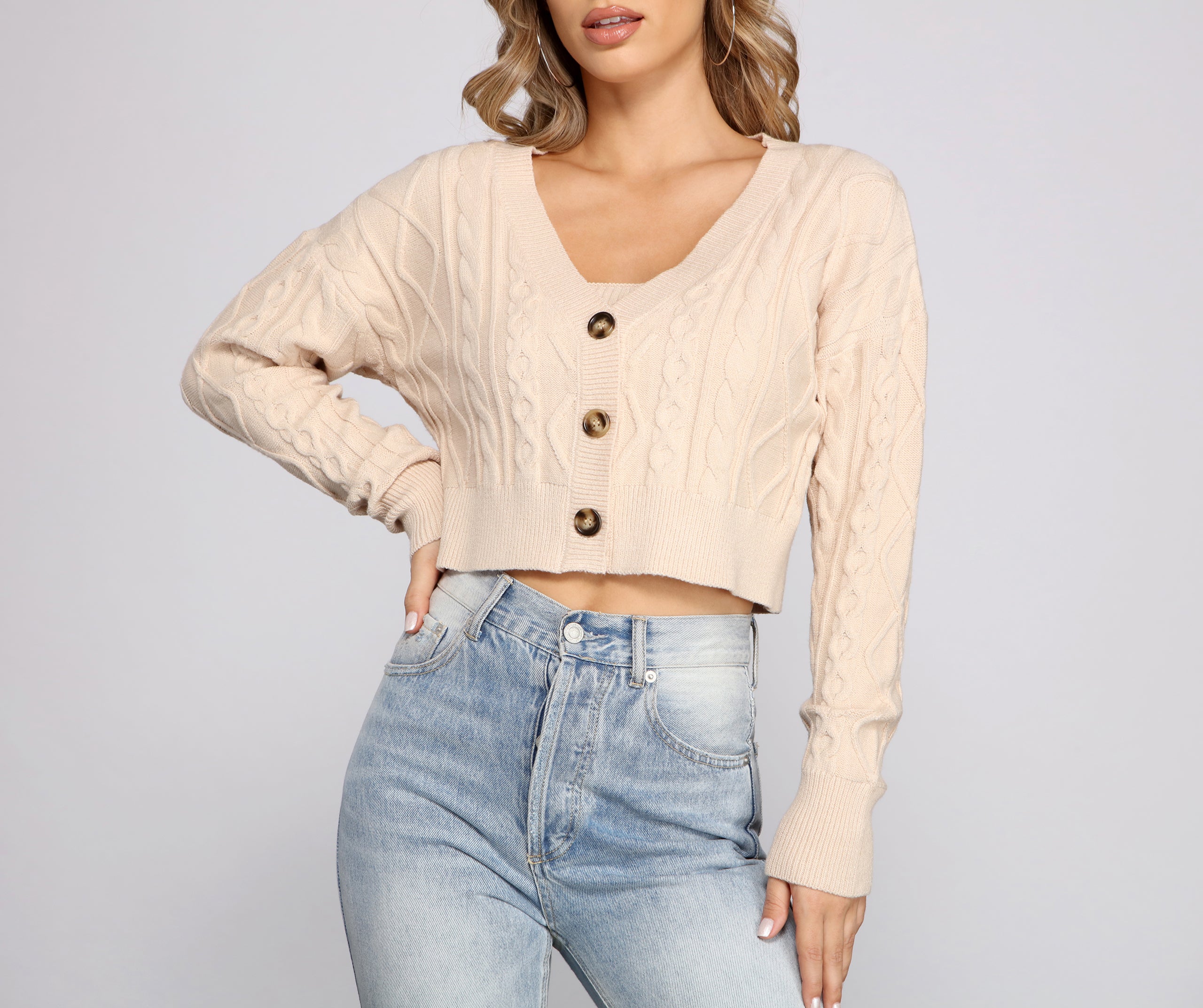 She's A Trendsetter Cable Knit Cardigan