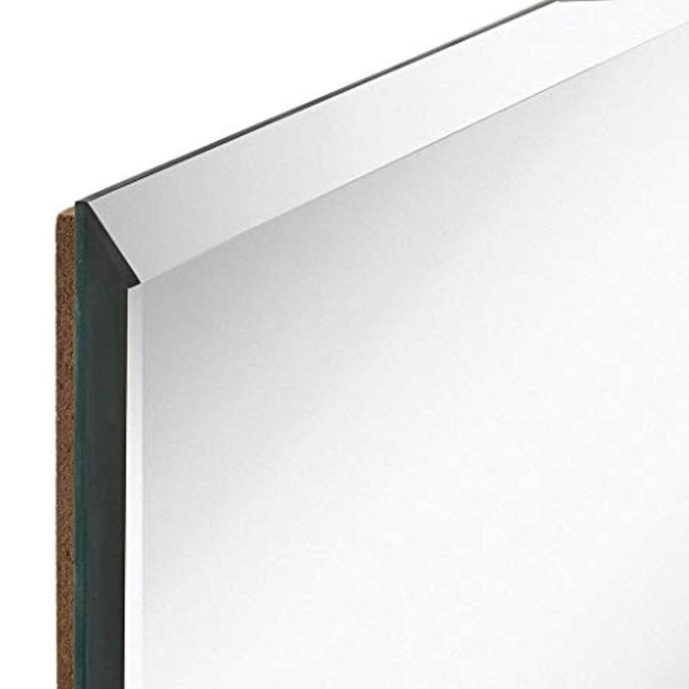 Large Simple Rectangular Streamlined 1 Inch Beveled Wall Mirror (16