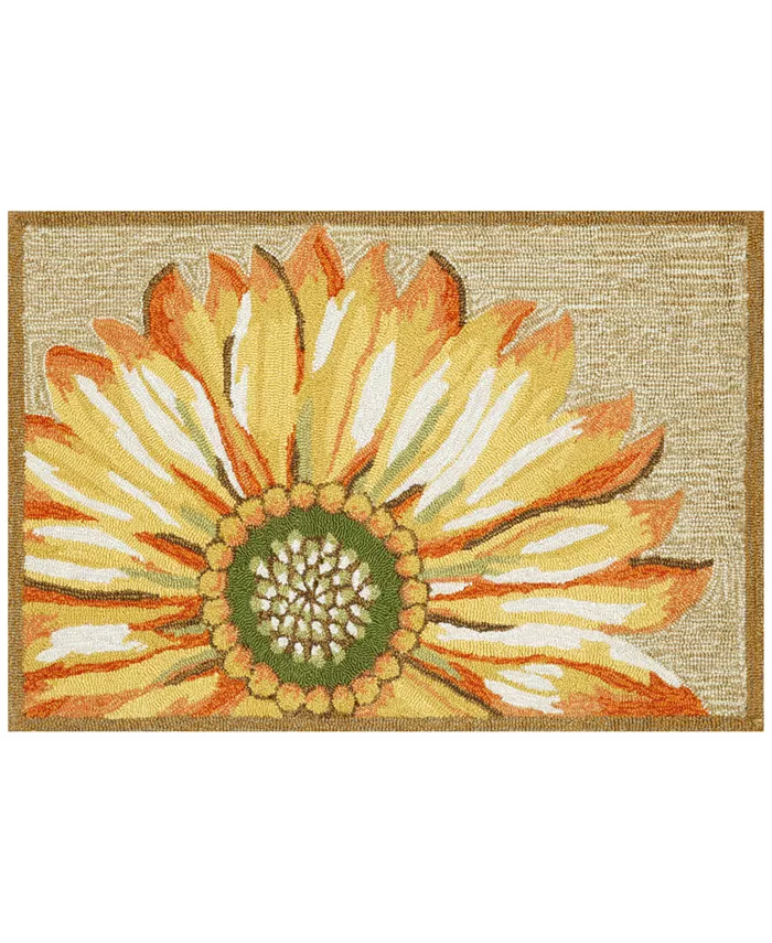 Liora Manne' Liora Manne Front Porch Indoor Outdoor Sunflower Yellow 2' x 3' Area Rug