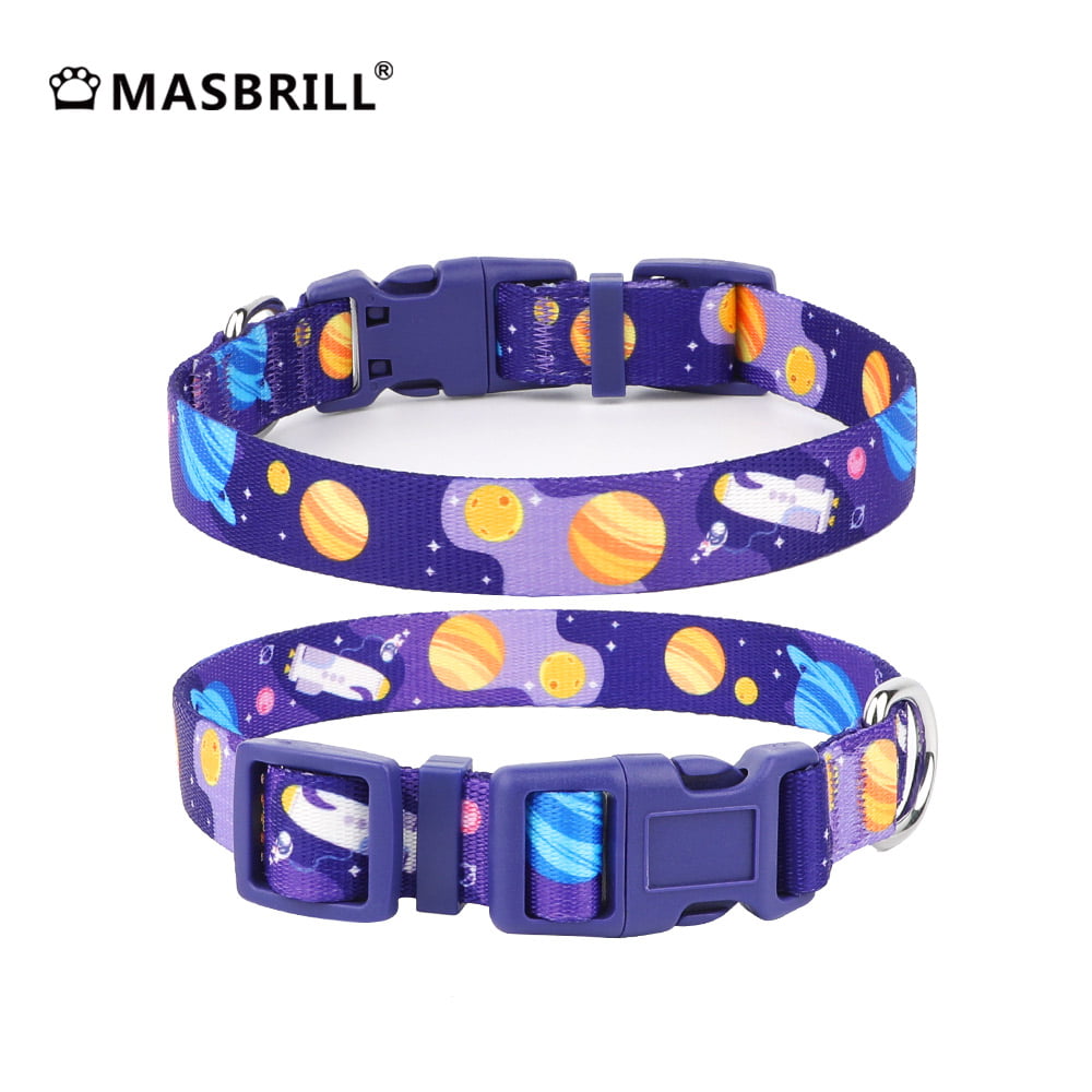 MASBRILL Dog Collar for Medium Dogs， Durable Comfortable Nylon Dog Collars， Adjustable Dog Collars with Buckle