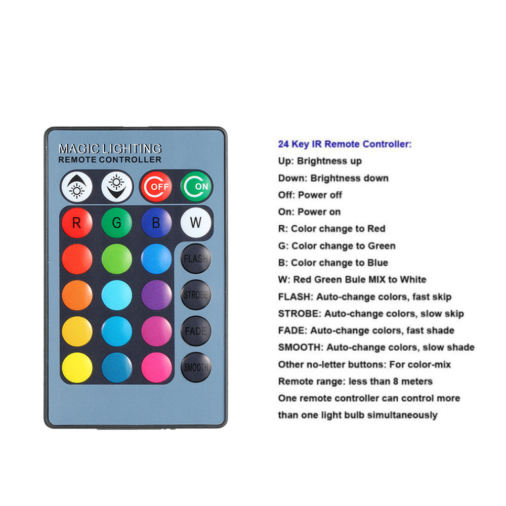 AC/DC 10W RGB LED Underwater Light Submersible Lamp with Remote Control 16 Colors Changing Flash/ Strobe/ Fade/ Smooth 4 Lighting Effects IP65 Water-resistant(most 1m) Design for Pool Aquarium Pond S