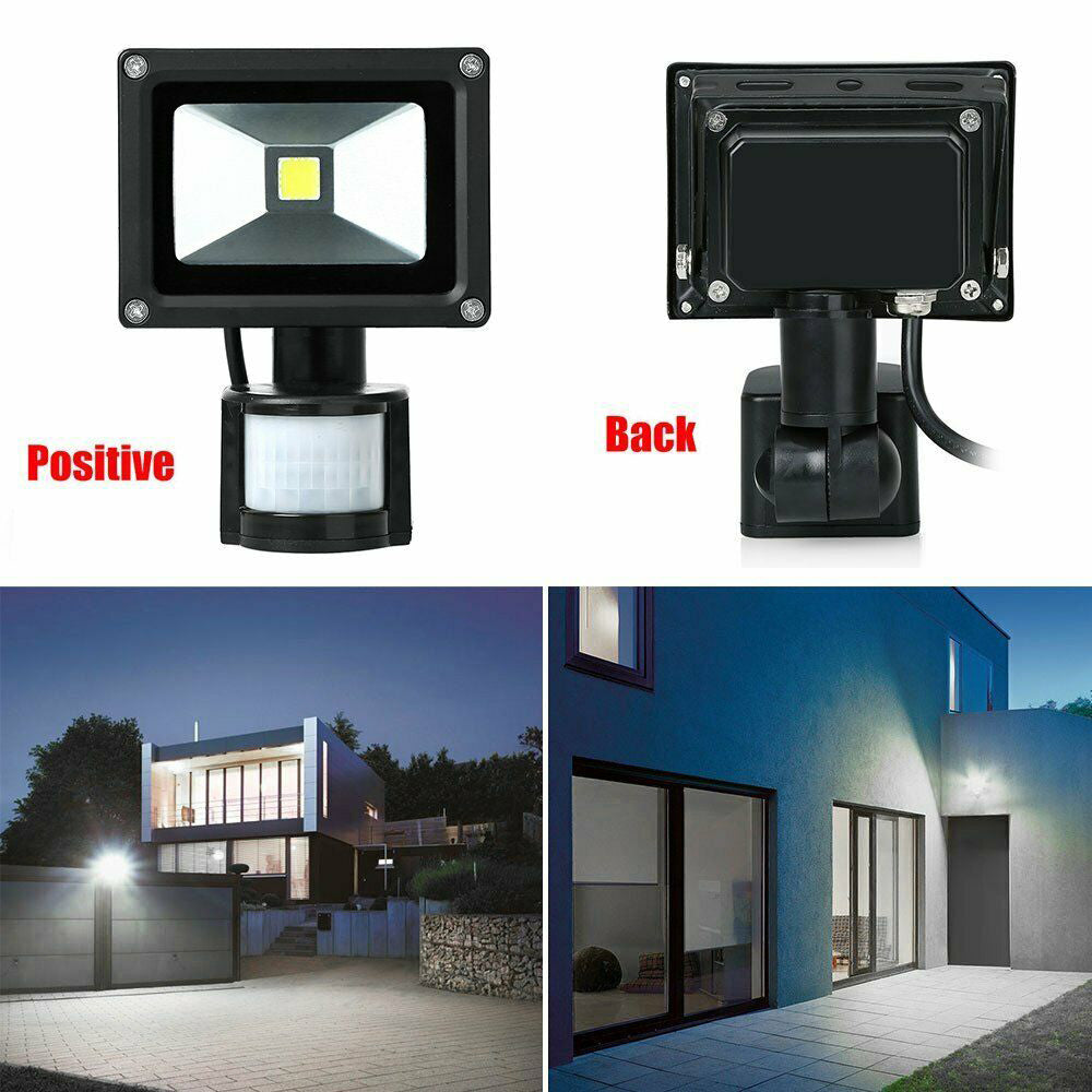 Walmeck LED Motion Sensor Flood Light AC85-265V Outdoor Sensitive Lights Wall Fixture Lamps Floodlight for Parking Yard Patio Pathway Porch Entryways