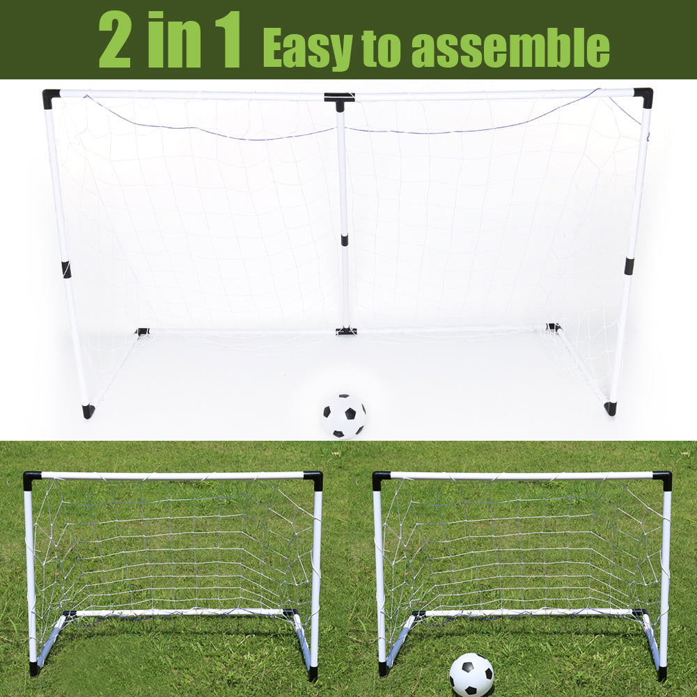 Kids Childrens Deluxe 2 in 1 Football Soccer Goals Training Practise Junior-155117