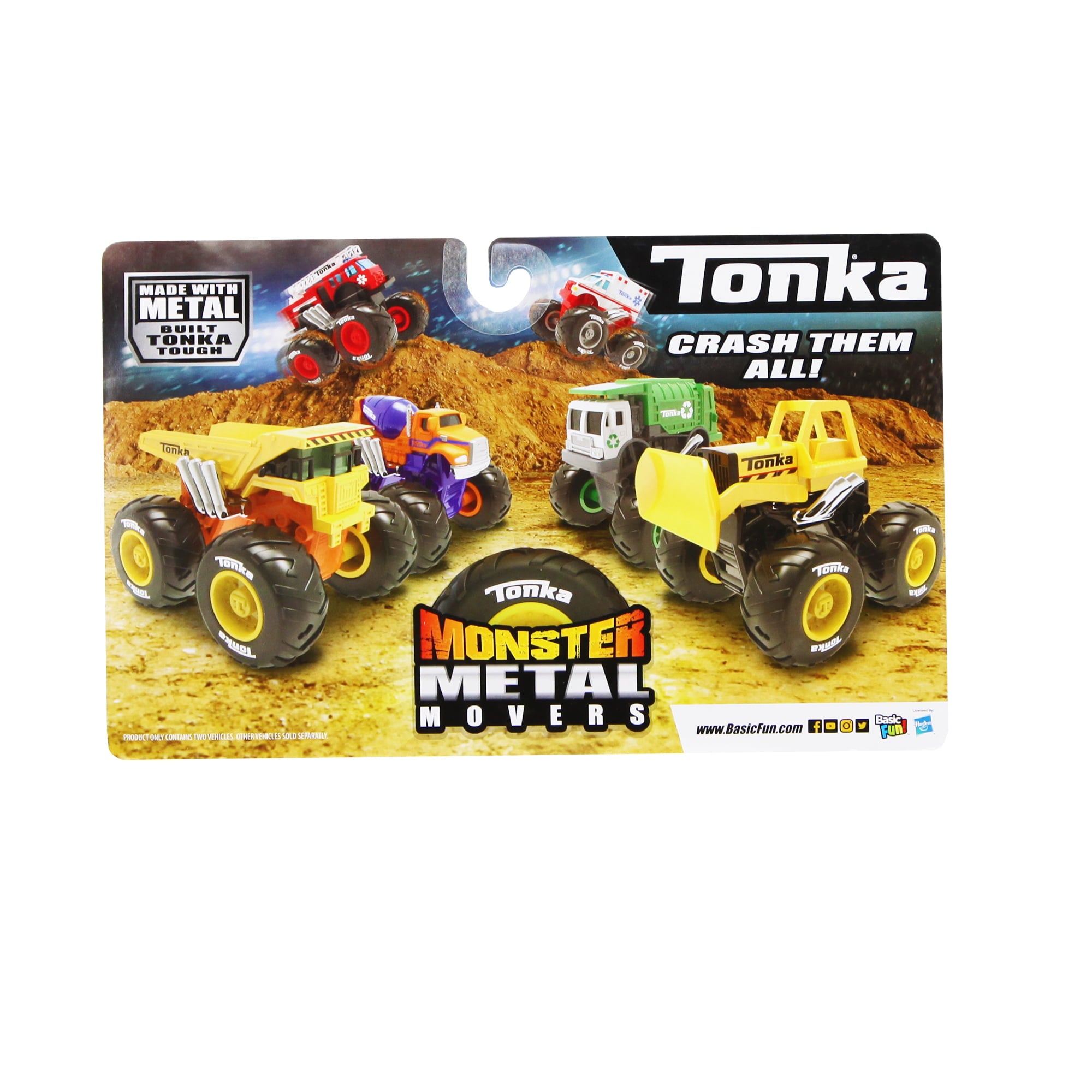 Tonka Monster Metal Movers Combo Pack - Construction Zone (Dump Truck and Front Loader) - 3