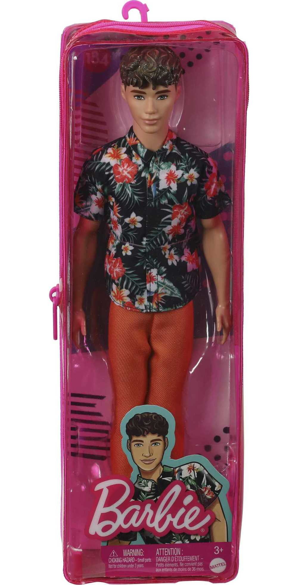 Barbie Ken Fashionistas Doll #184 with Brown Hair, Hawaiian Shirt and Orange Pants
