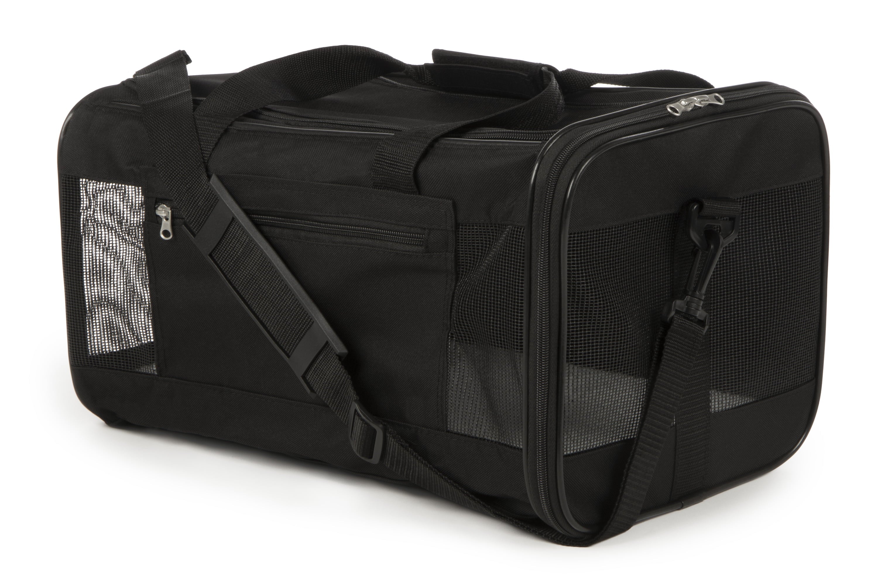 TrustyPup Easy Explorer Travel Pet Carrier， Airline Approved and Guaranteed On Board， Black， Medium