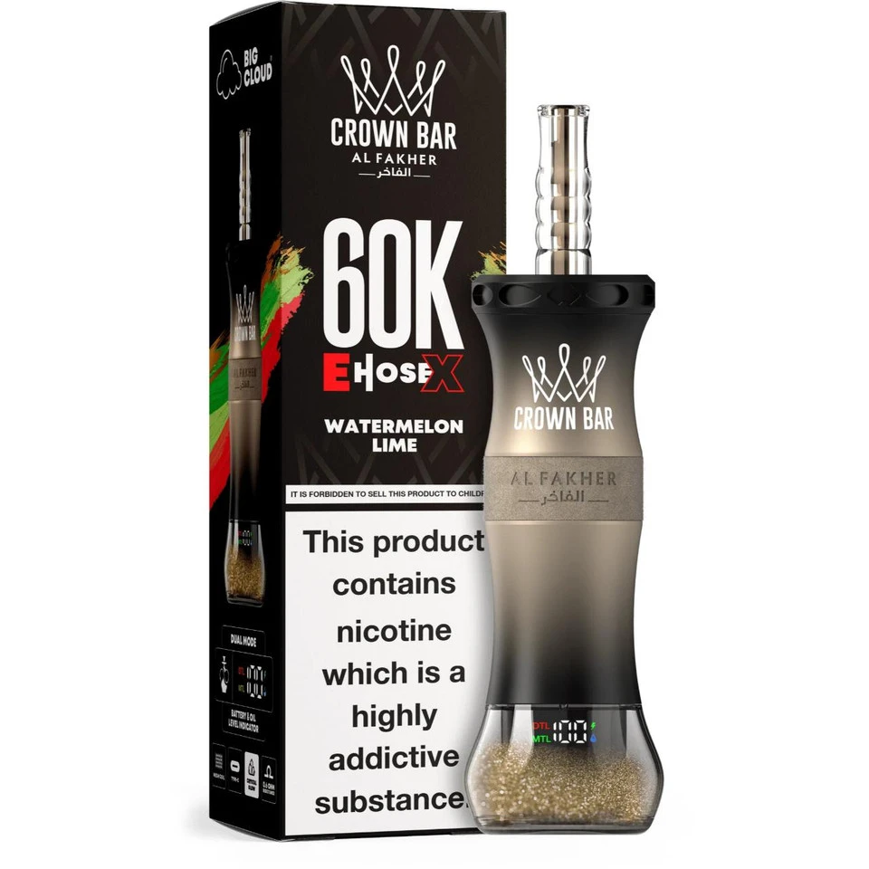 Al Fakher Crown Bar E-Hose X Disposable – 60000 Puffs 🔥