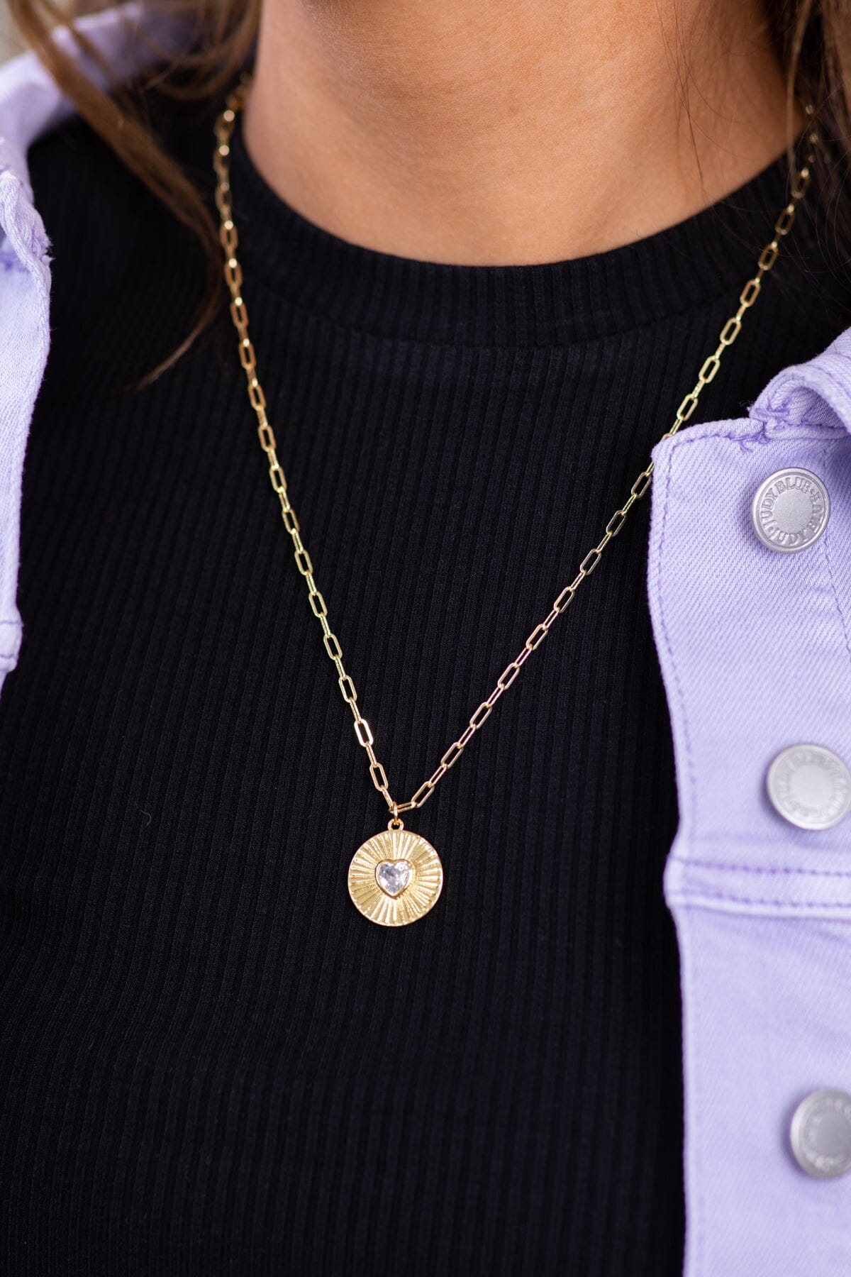 Gold Chain Necklace With Coin Pendant
