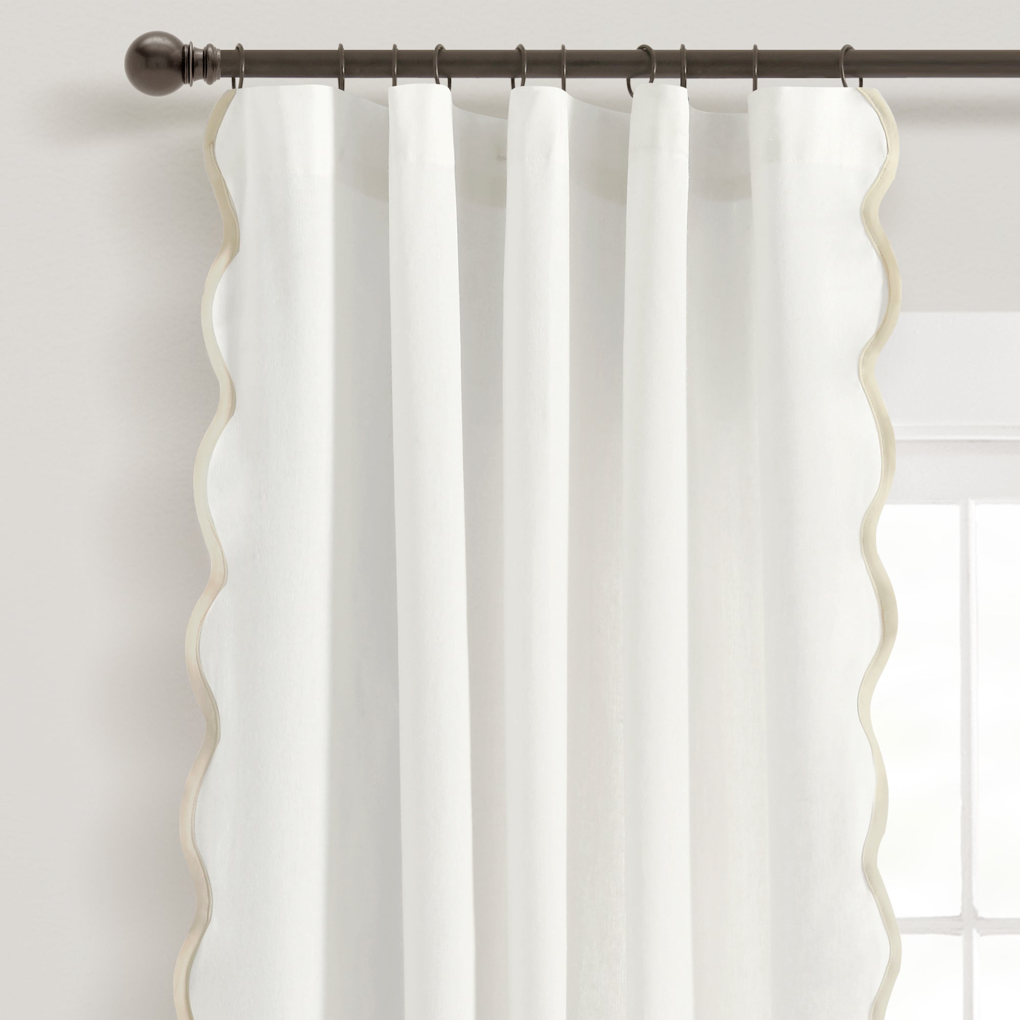 Coastal Chic Scallop Edge Window Curtain Panel Set