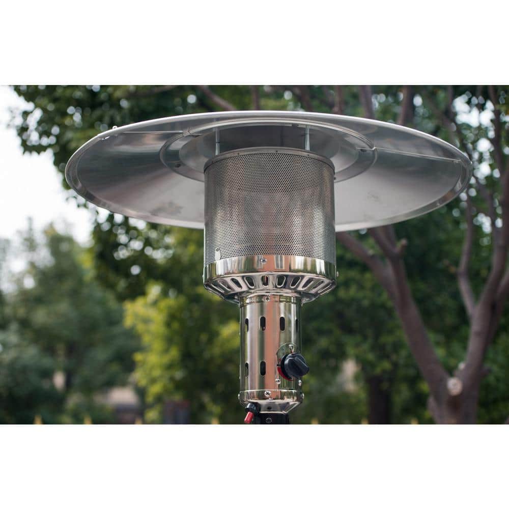 Wildaven 88 in. 47,000 BTU Mocha Outdoor Patio Propane Heater with Portable Wheels WELKEN220627002