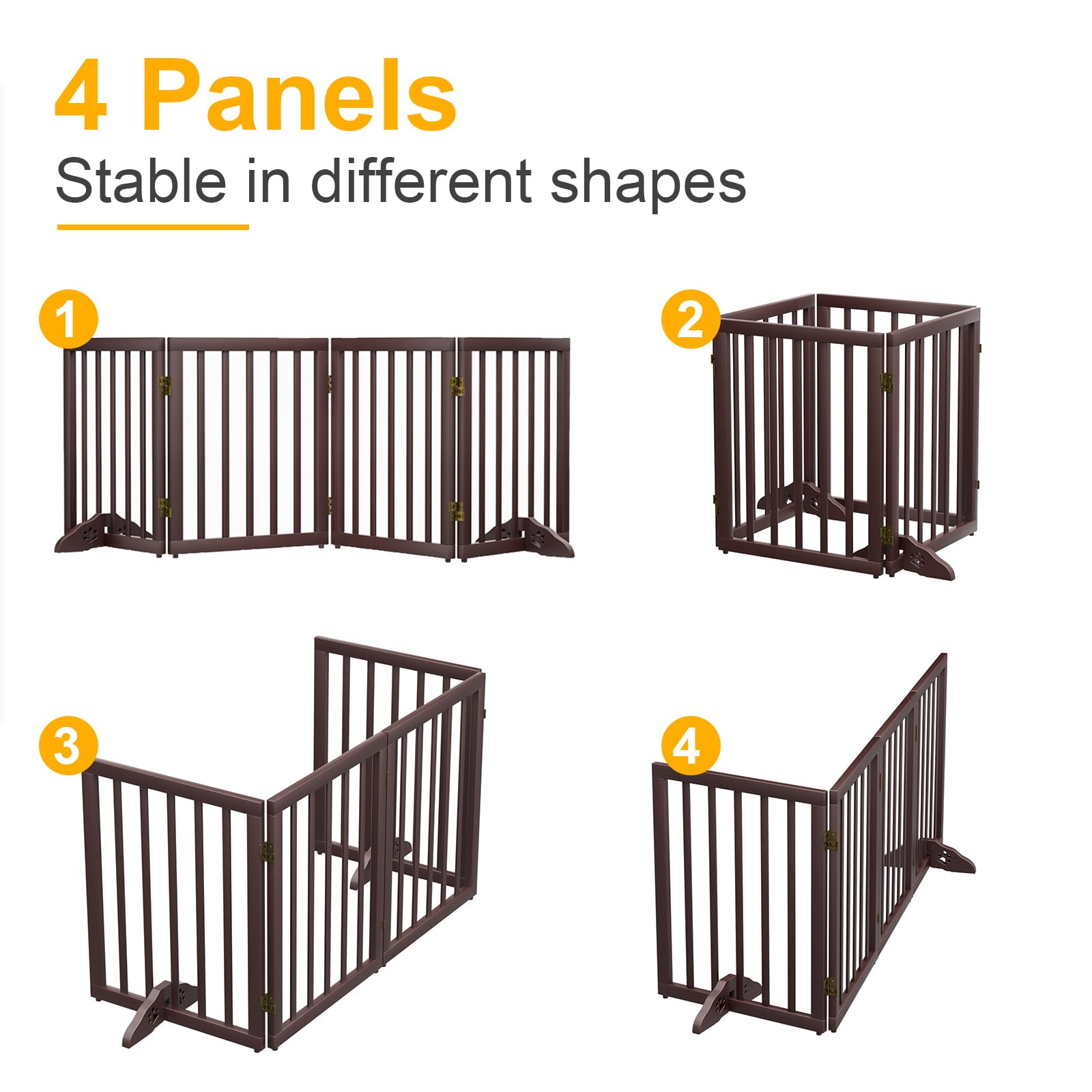 Semiocthome Foldable Wood Extra Wide Baby Gate for Baby，Pet Gates，24
