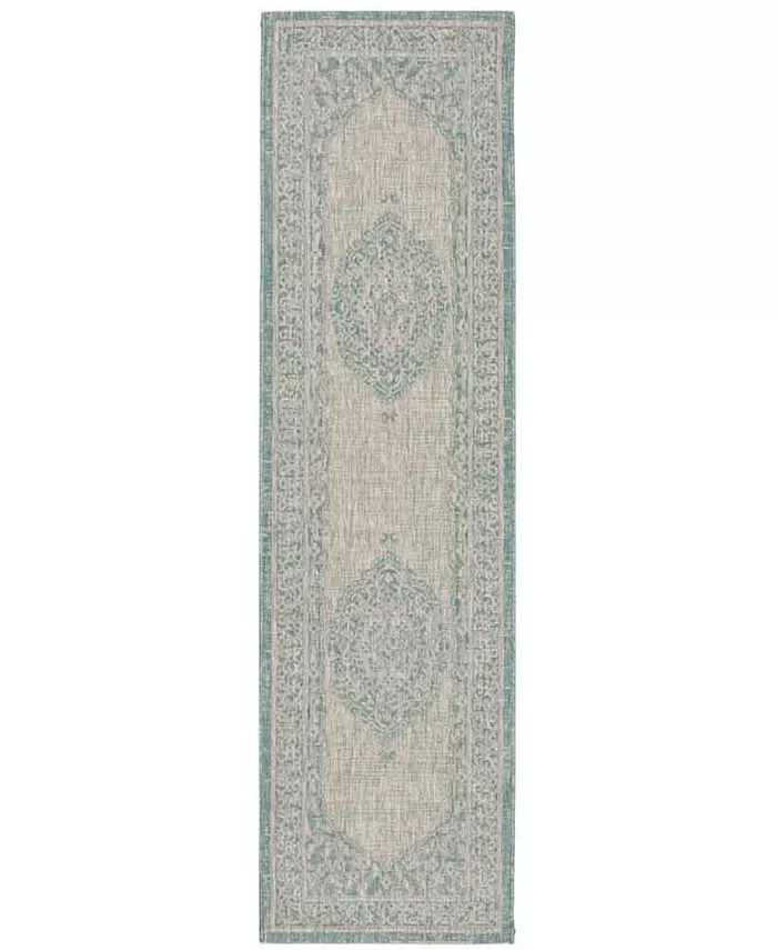 Safavieh Courtyard Light Grey and Aqua 2'3