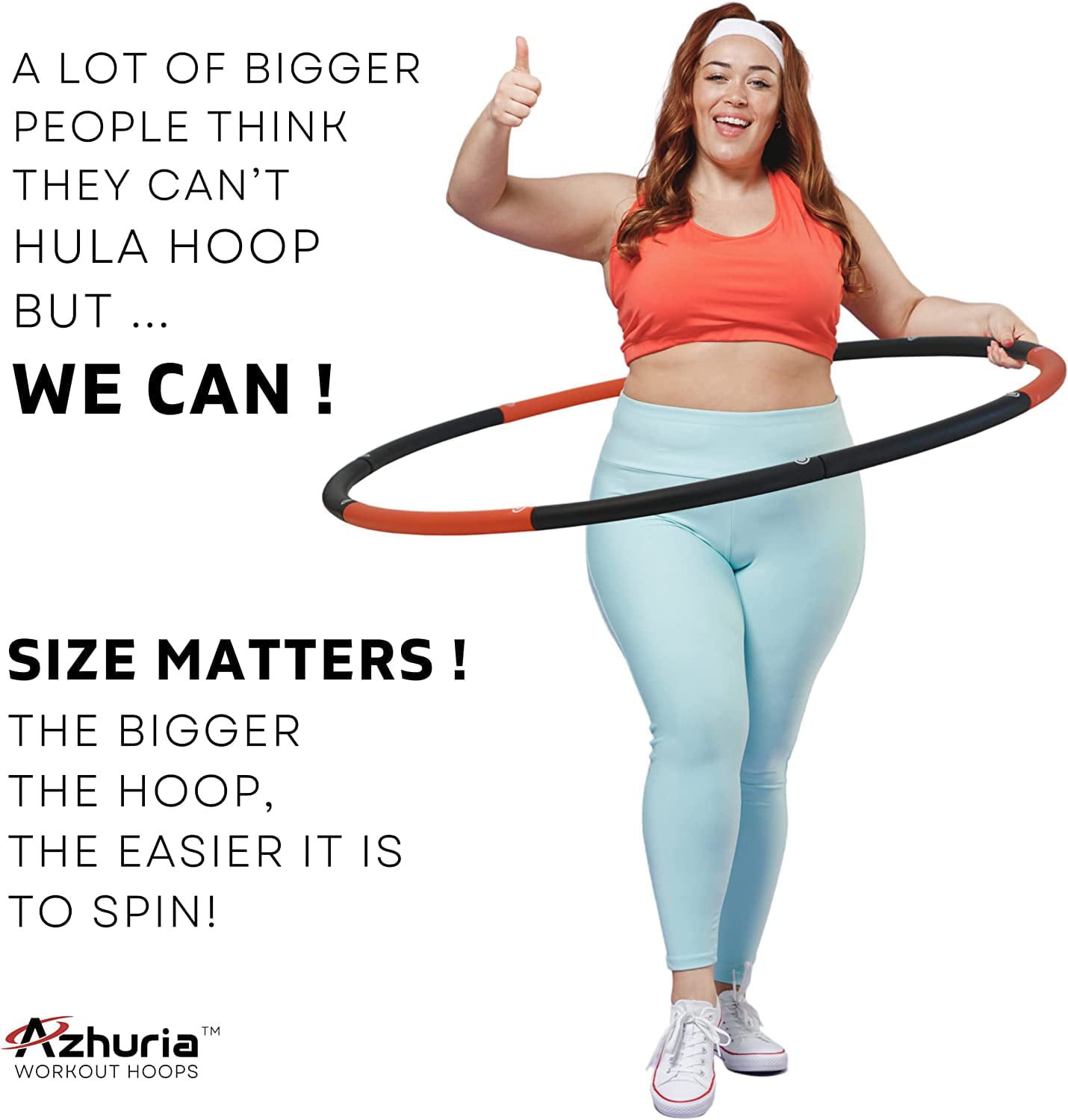 Weighted Hula Hoop Plus Size | 3.2lb Weight， 43in Diameter | Extra Large Hula Hoop for Adults Weight Loss | Easy to Spin， Soft Padding | Exercise Hoop for Beginners and Advanced Hoopers