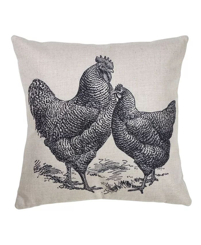 Saro Lifestyle Rooster Decorative Pillow， 18