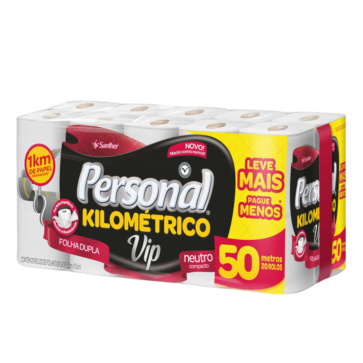 Papel Higienico Folha Dupla 50m Personal 20 Unidades