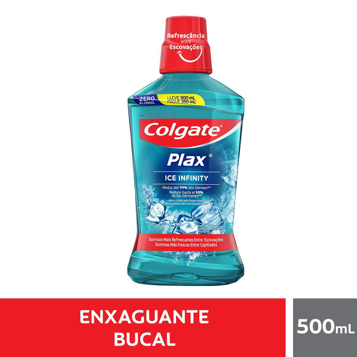 Enxaguante Bucal Colgate Plax Ice Infinity 500ml Promo Leve 500ml Pague 350ml