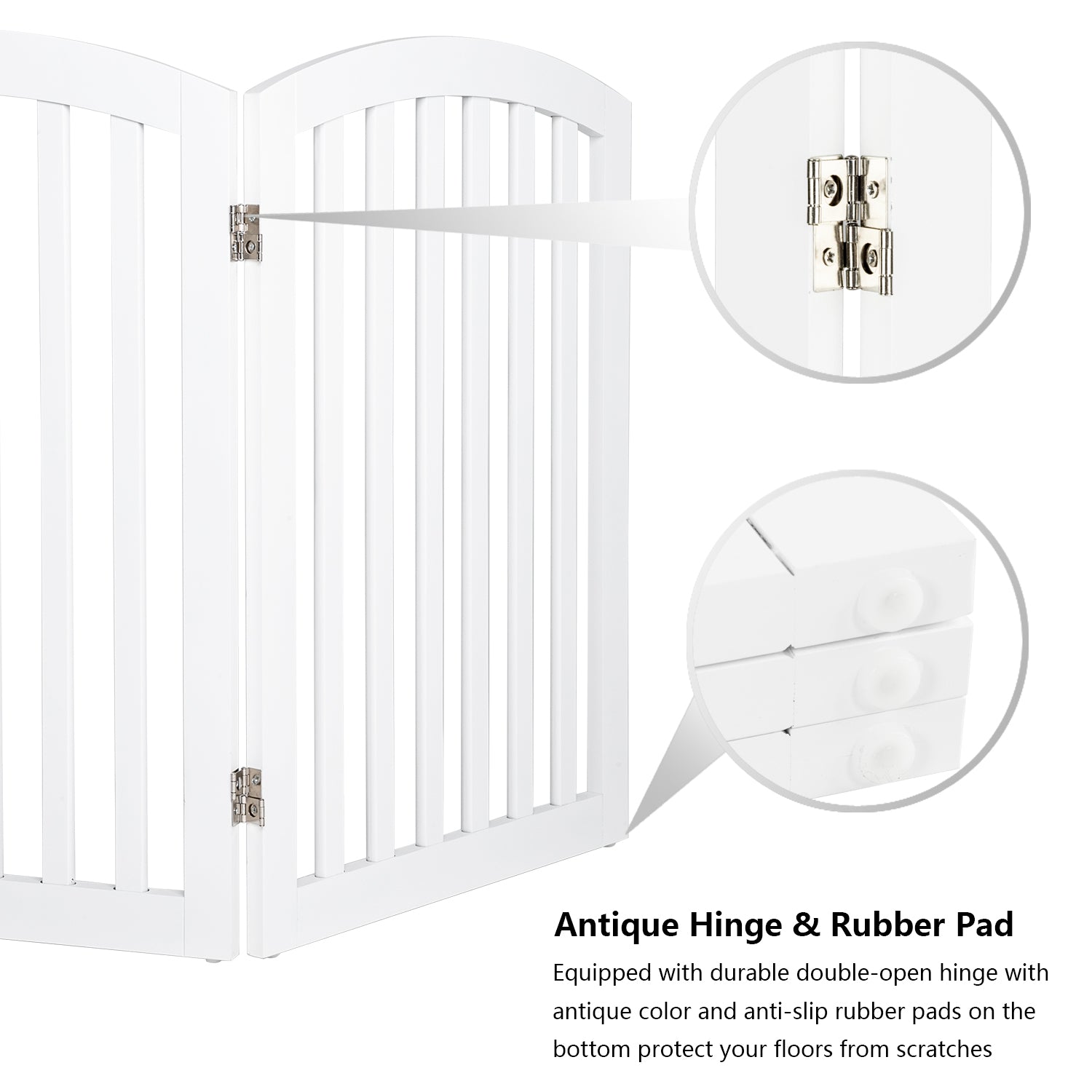 VINGLI 30” Tall Free Standing Pet Gates for Doorways， 4 Panel Folding Dog Gates for The House Extra Wide