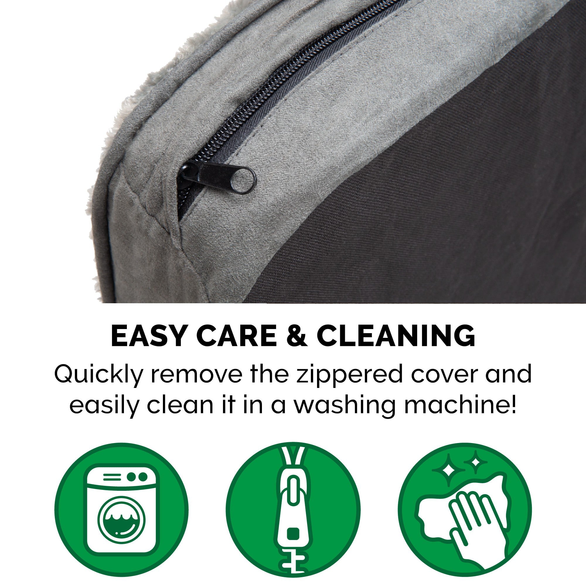 FurHaven Pet Products | Deluxe Plush Pillow Pet Bed for Dogs and Cats， Gray， Extra Large