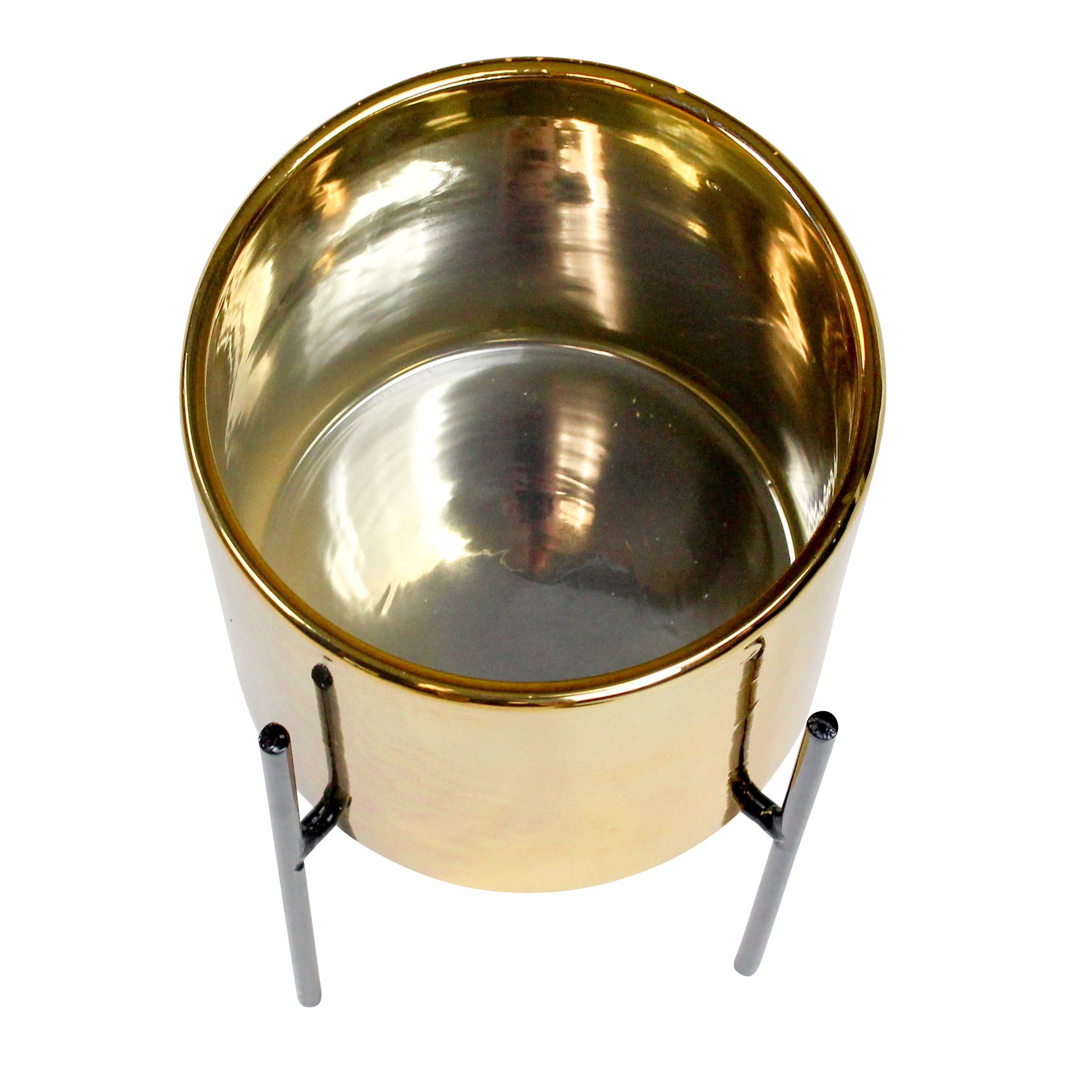 Lonnie Mid Century Ceramic Planter - Gold 13"H