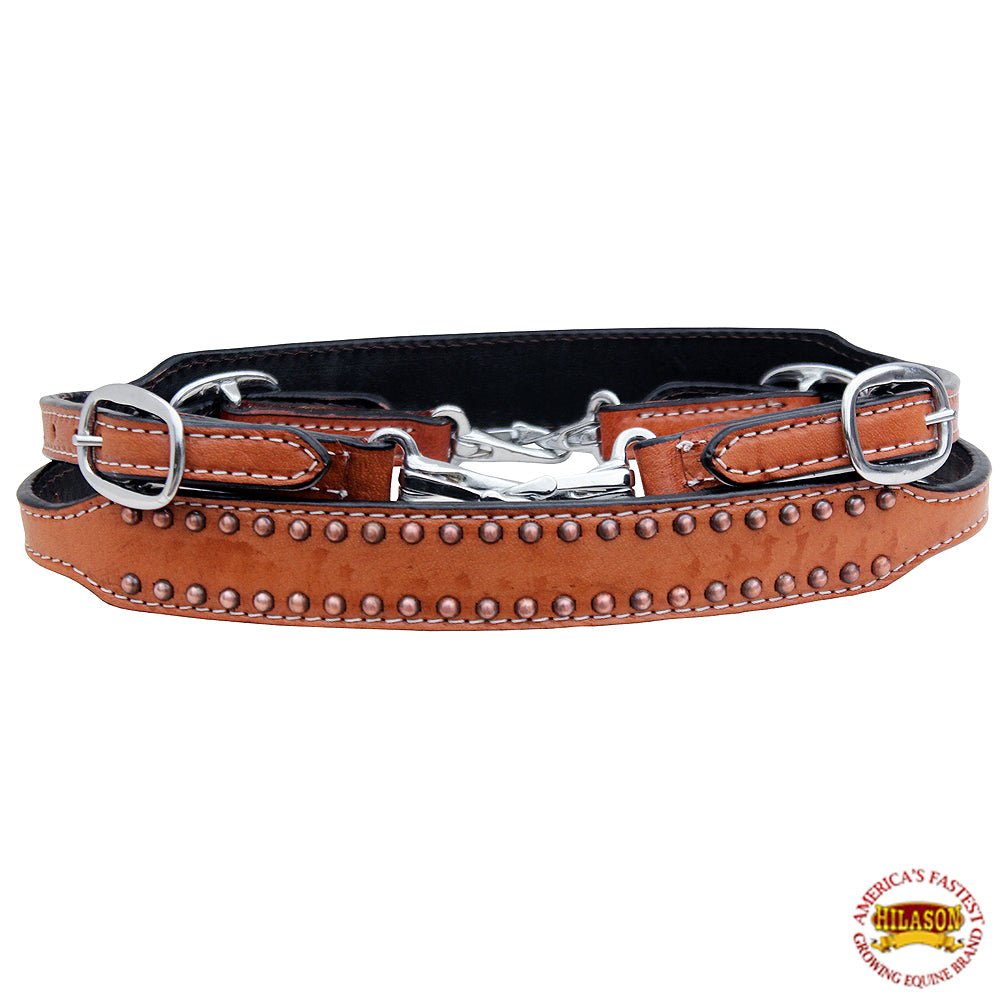 28BH Hilason Horse Size Leather Breast Collar Wither Strap Tan Adjusts 24