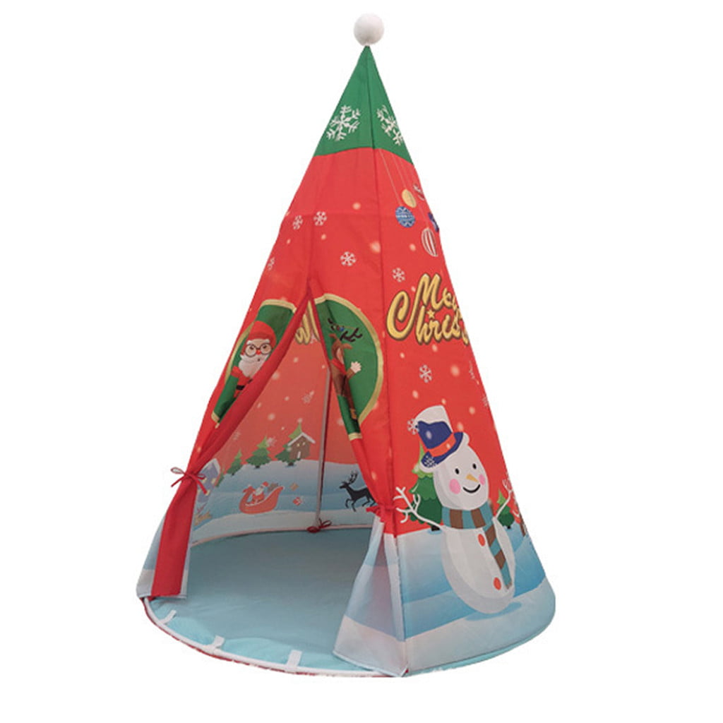 Christmas Tent Kids Teepee Tent 5' Children Indian Play Tent Playhouse Children