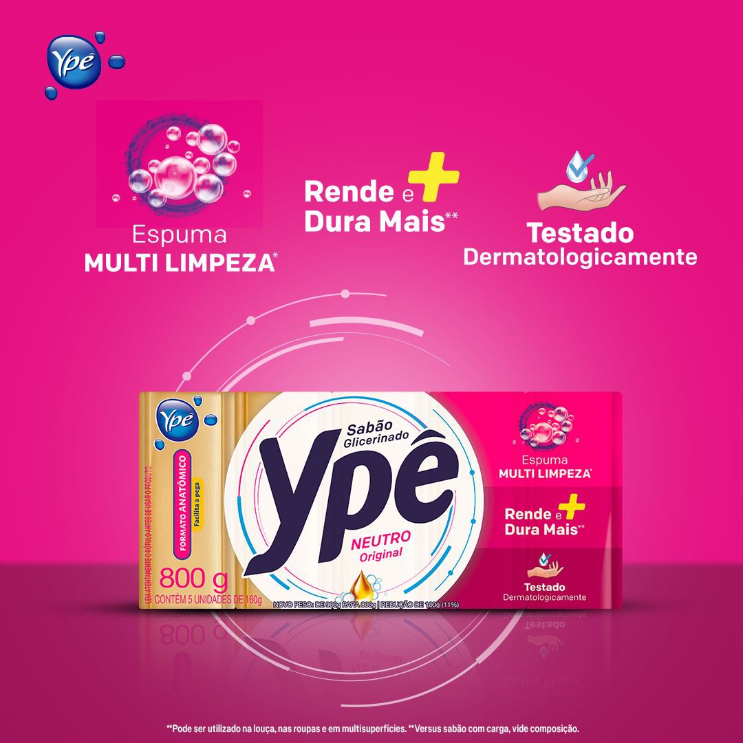 Sabao em Barra Ype Neutro 800g