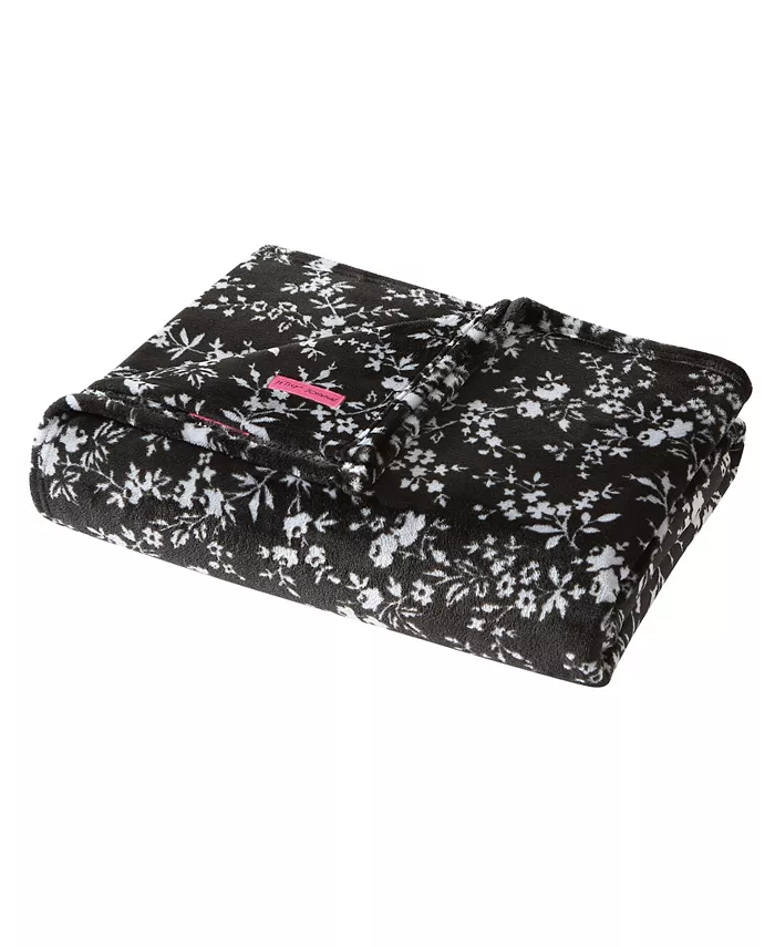 Betsey Johnson Pretty Floral Ultra Soft Plush Blanket， Full Queen