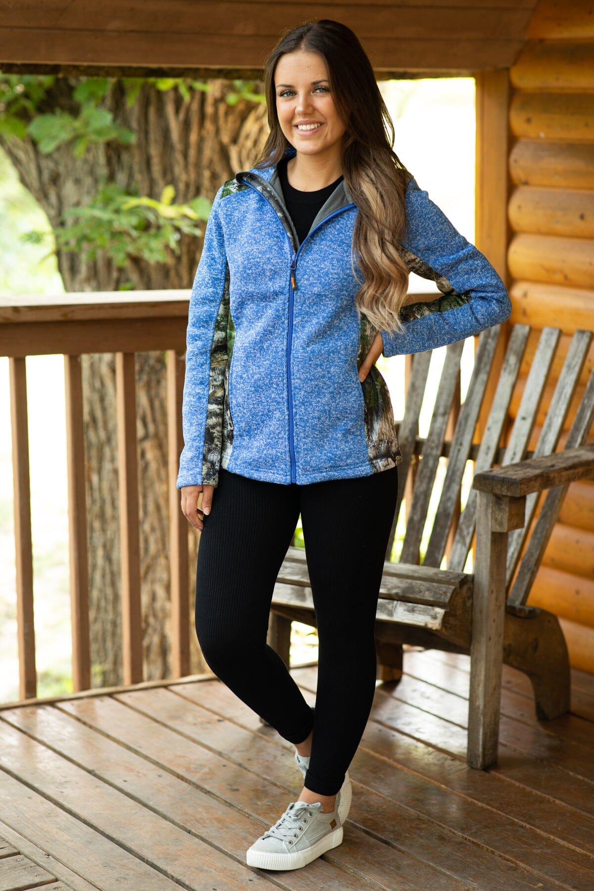 Royal Full Zip Sweatshirt With Camo