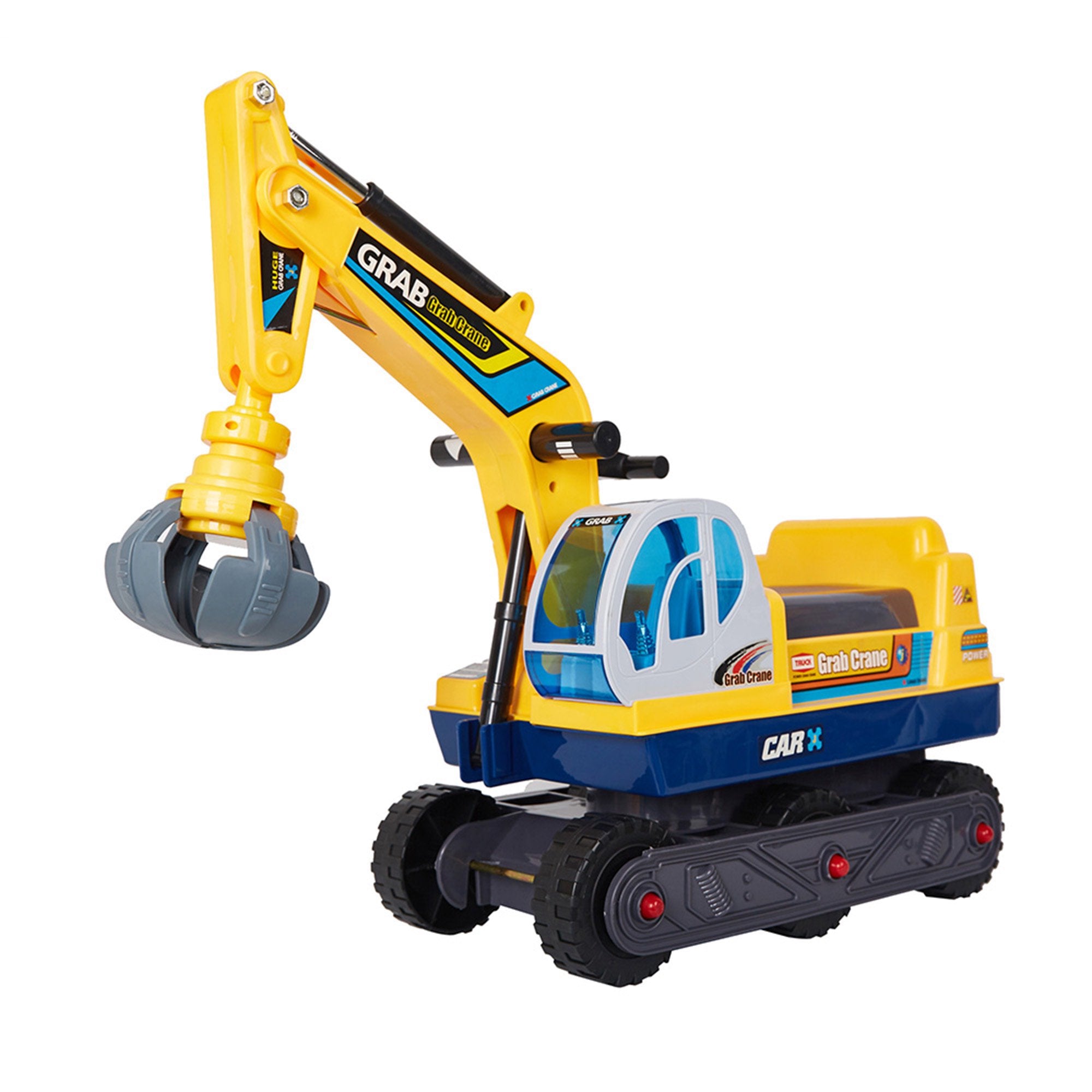 KARMAS PRODUCT Ride-on Crane Pretend Play Construction Truck Toy with Engineering Hat