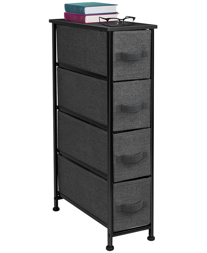 Sorbus Narrow Dresser Tower with 4 Drawers