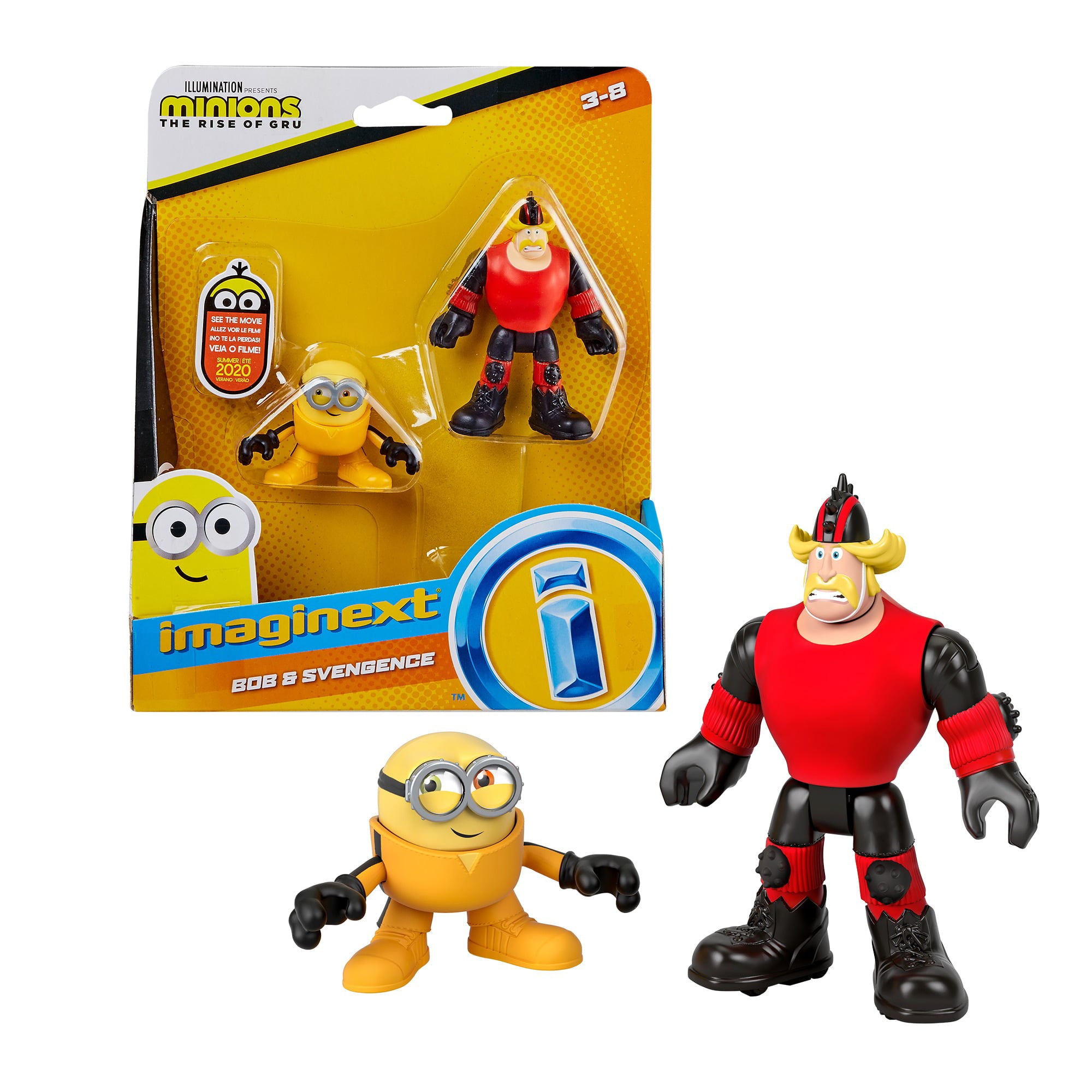 Imaginext Minions The Rise of Gru 2-Piece Figure Set Collection， Characters May Vary