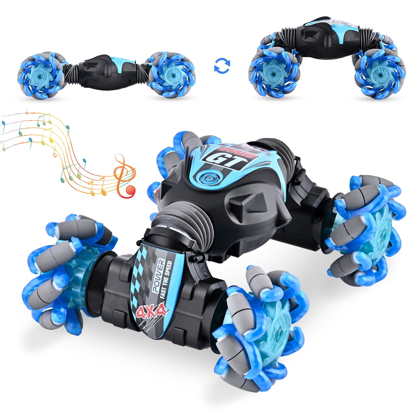 100FIXEO Gesture Sensing Drift Stunt Remote Control Car， 4WD 2.4GHZ， Toys Gift for 7-12 Boys