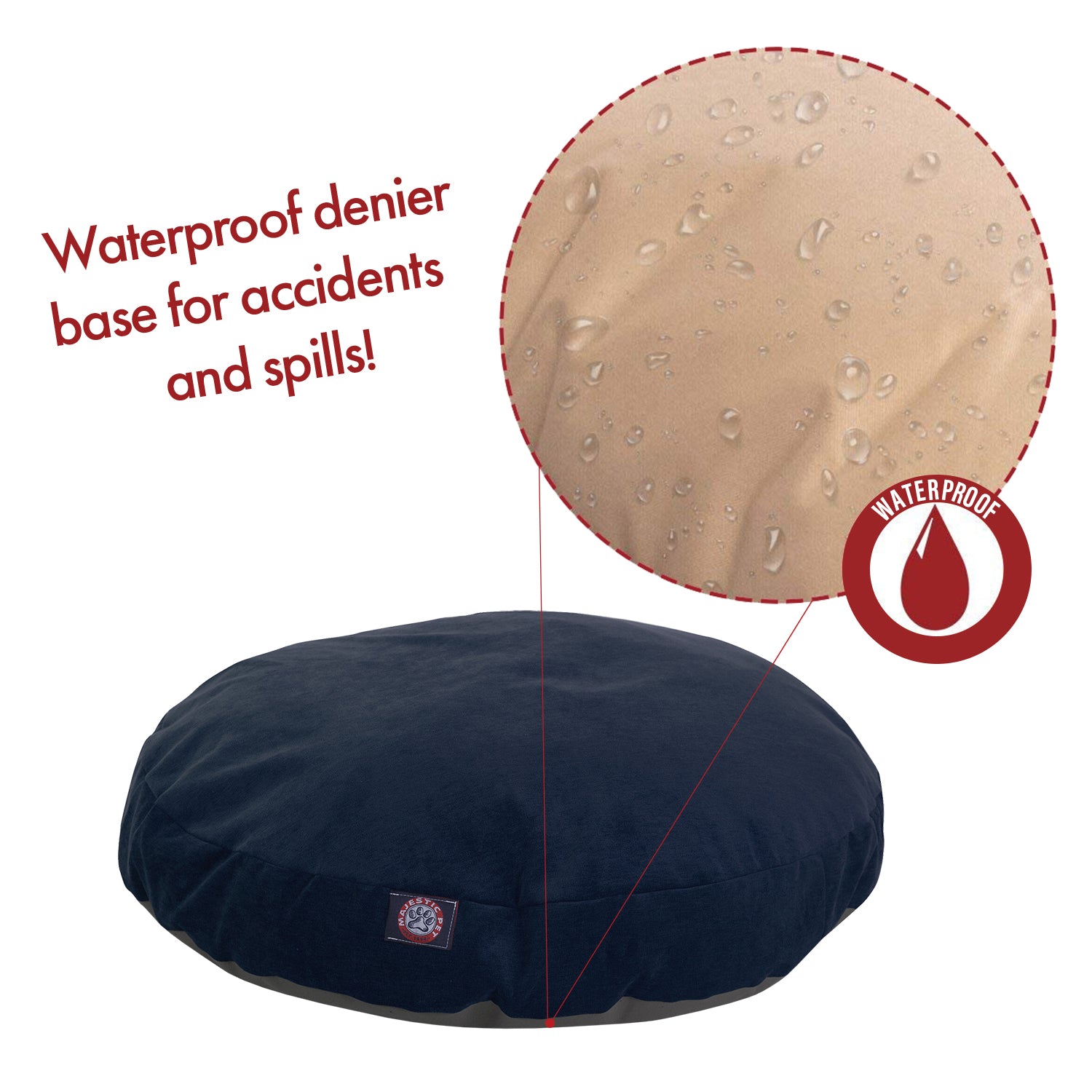Majestic Pet | Villa Velvet Round Pet Bed For Dogs， Removable Cover， Navy， Small