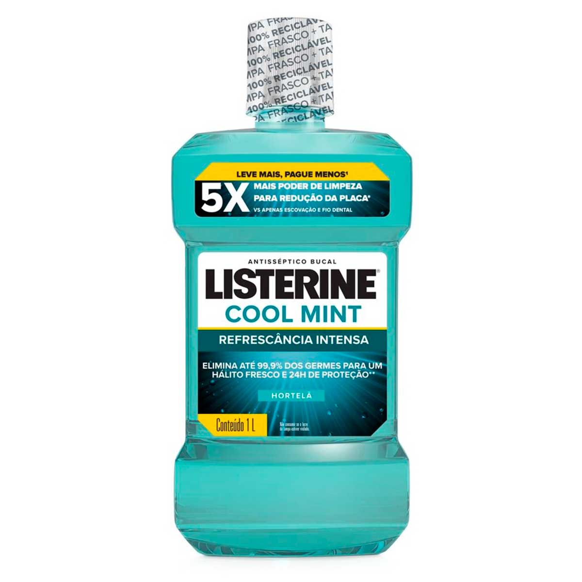 Enxaguante Bucal Hortela Listerine Cool Mint Frasco 1l Leve Mais Pague Menos