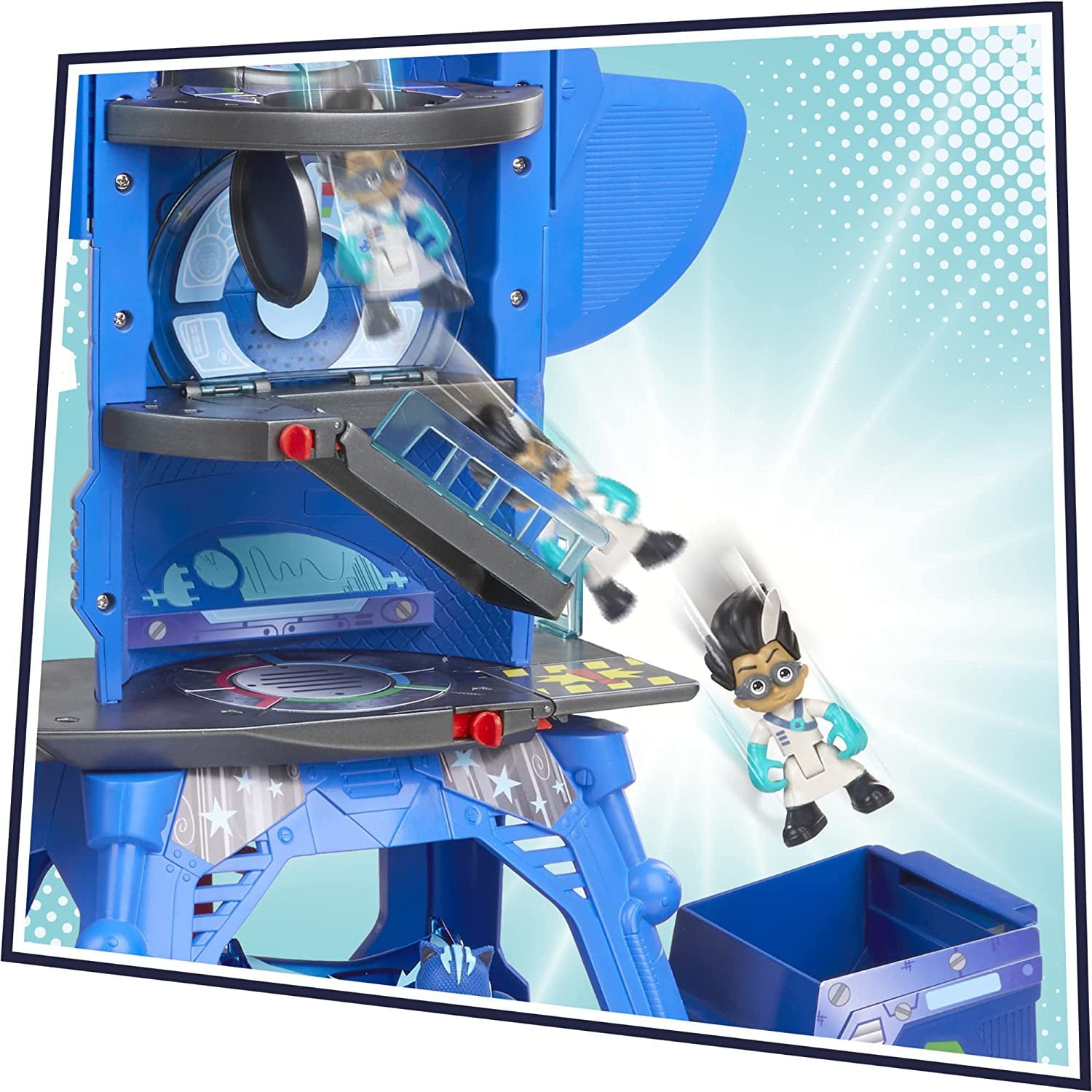 PJ Masks Deluxe Battle HQ Preschool Toy  Headquarters Playset with 2 Action Figures  Cat-Car Vehicle  and More for Kids Ages 3 and Up