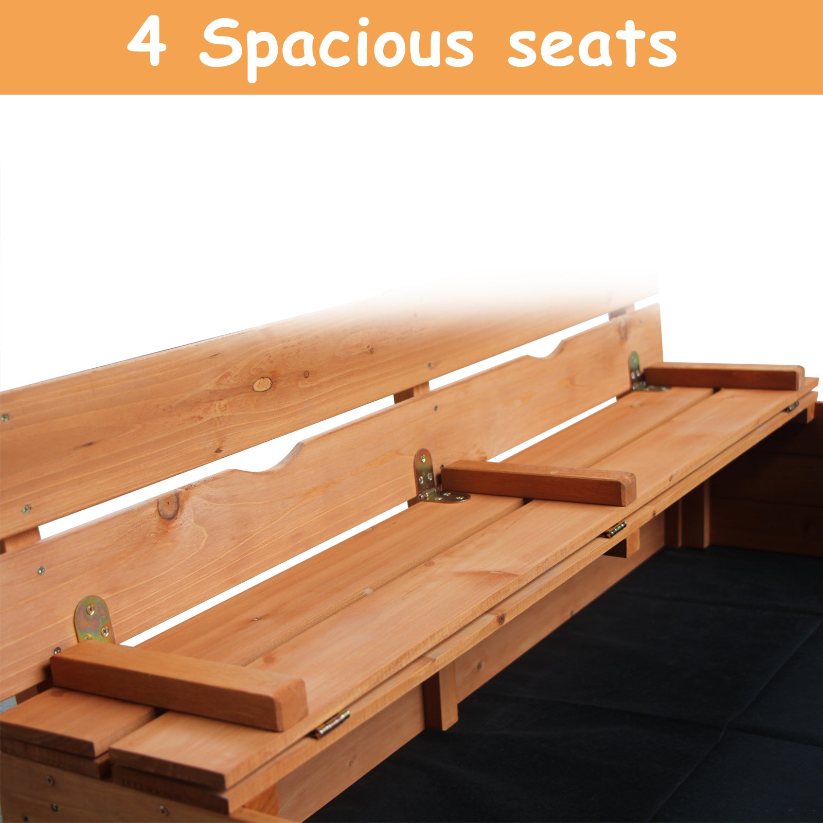 Luckinbaby Wooden Sandbox with Lid， Puzzle Development Dustproof Play Tool