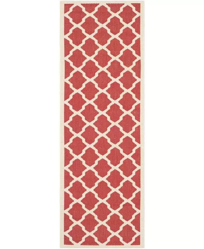 Safavieh Courtyard Red and Bone 2'3