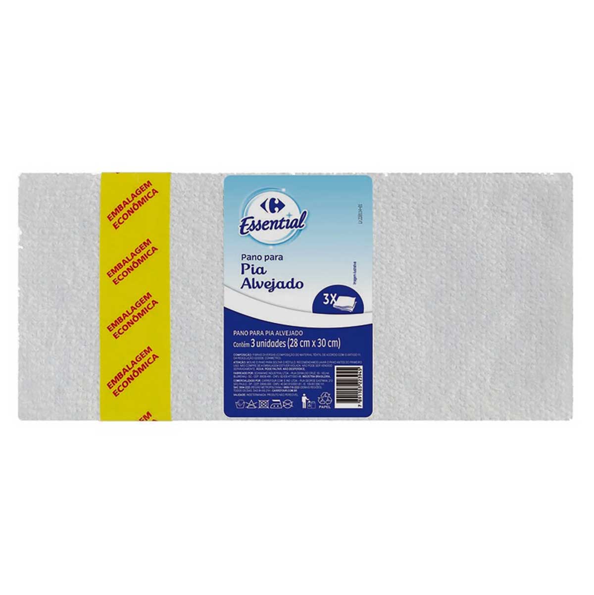 Pano para Pia em Algodao Alvejado Carrefour Pequeno
