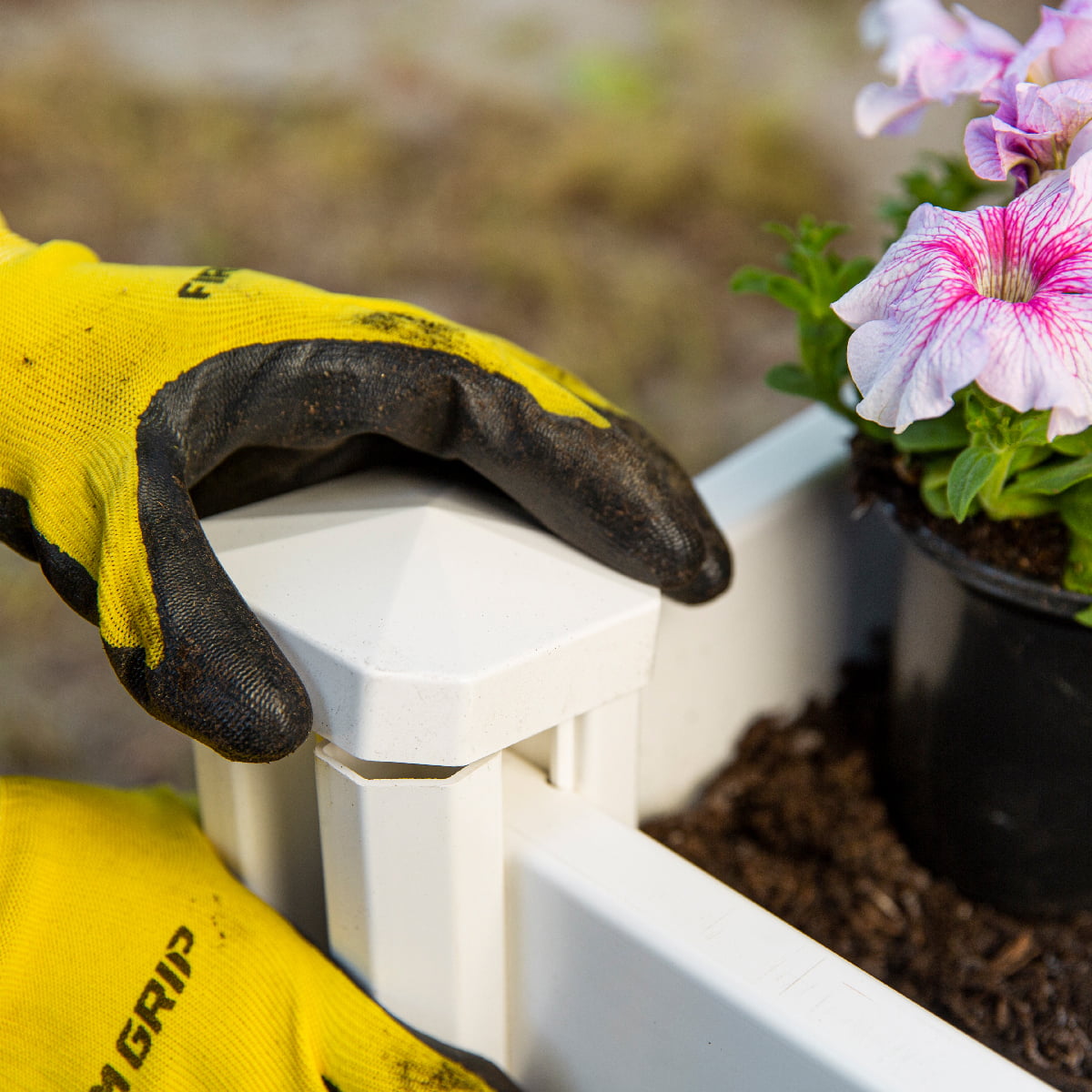 Barton 4' x 4' Raised Garden Bed Square Plant Box Planter Flower Vegetable HDPE, White