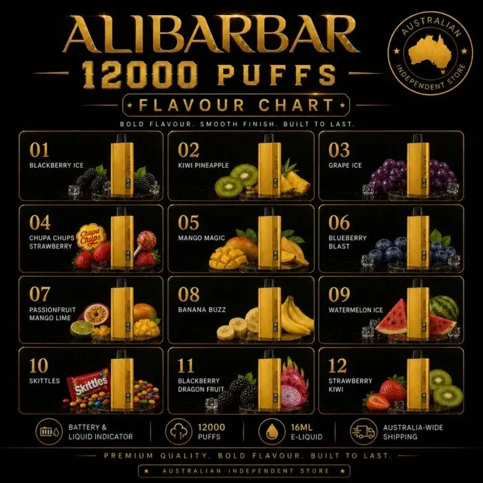 ALIBARBAR TEQ 12000 PUFFS - 🥝🍍KIWI PINEAPPLE ( Sydney Stock 🚚 )