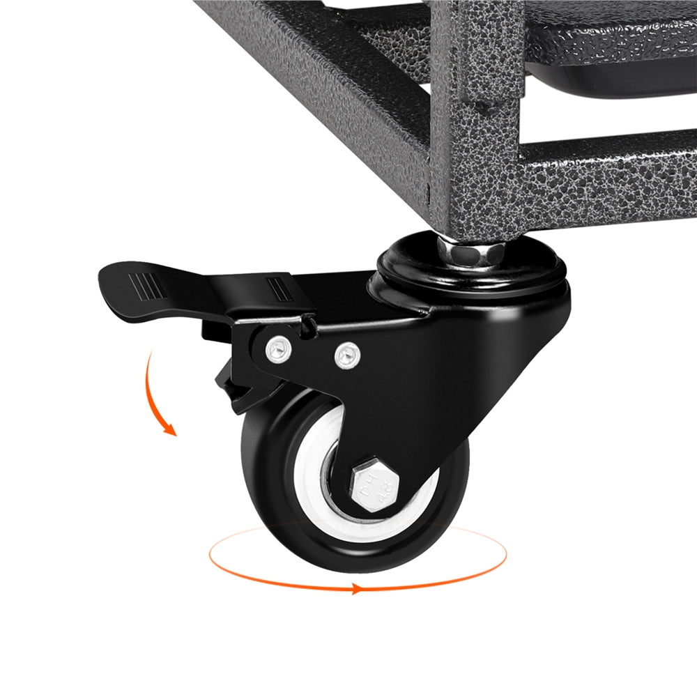 Yaheetech L43.5xW28.5xH35'' Rolling Dog Crate Metal Dog Cage with Wheels and Litter Pans For Medium/Large Dogs， Black