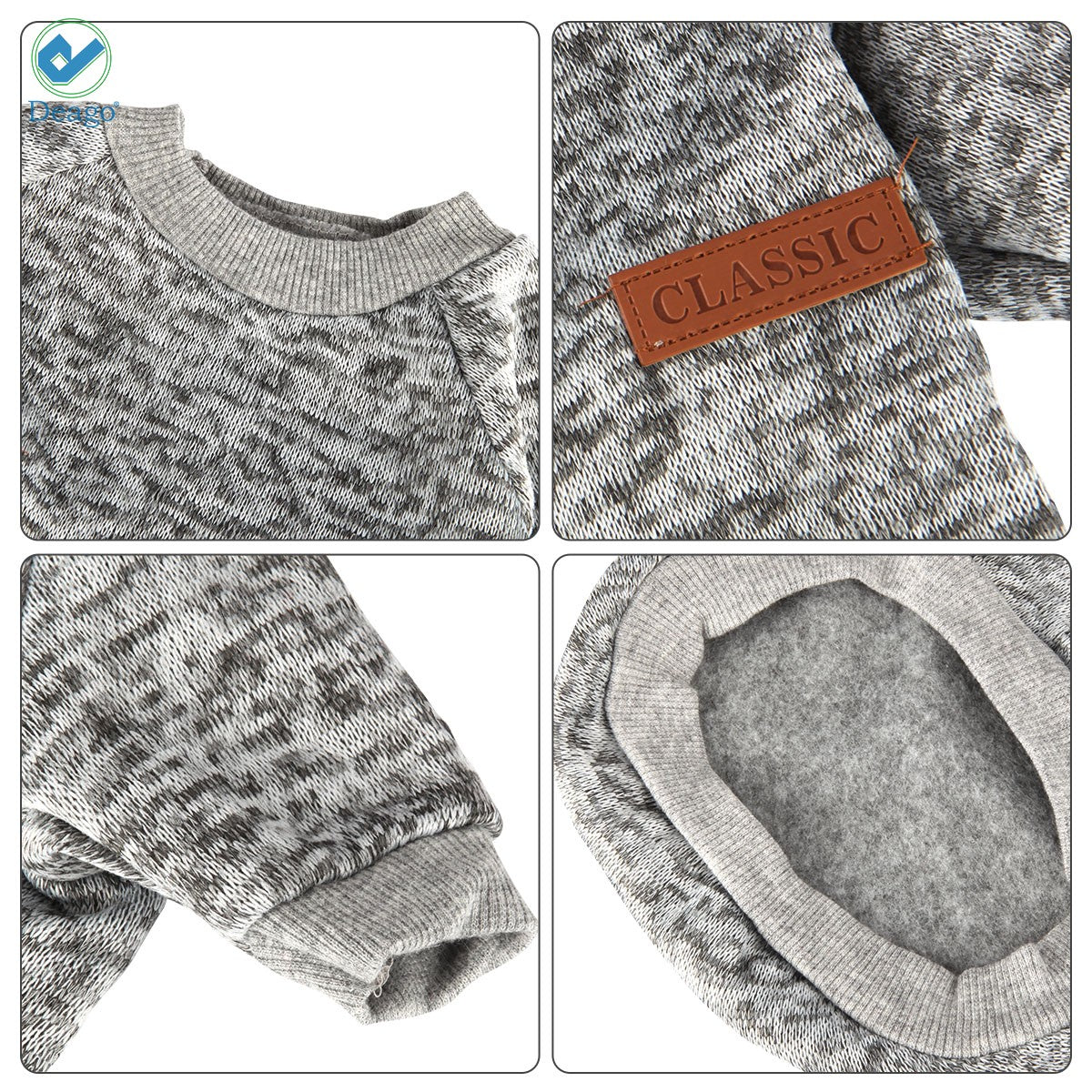 Deago Pet Dog Clothes Knitwear Dog Sweater Fleece Coat Soft Thickening Warm Pup Dogs Shirt Winter Puppy Sweater for Dogs