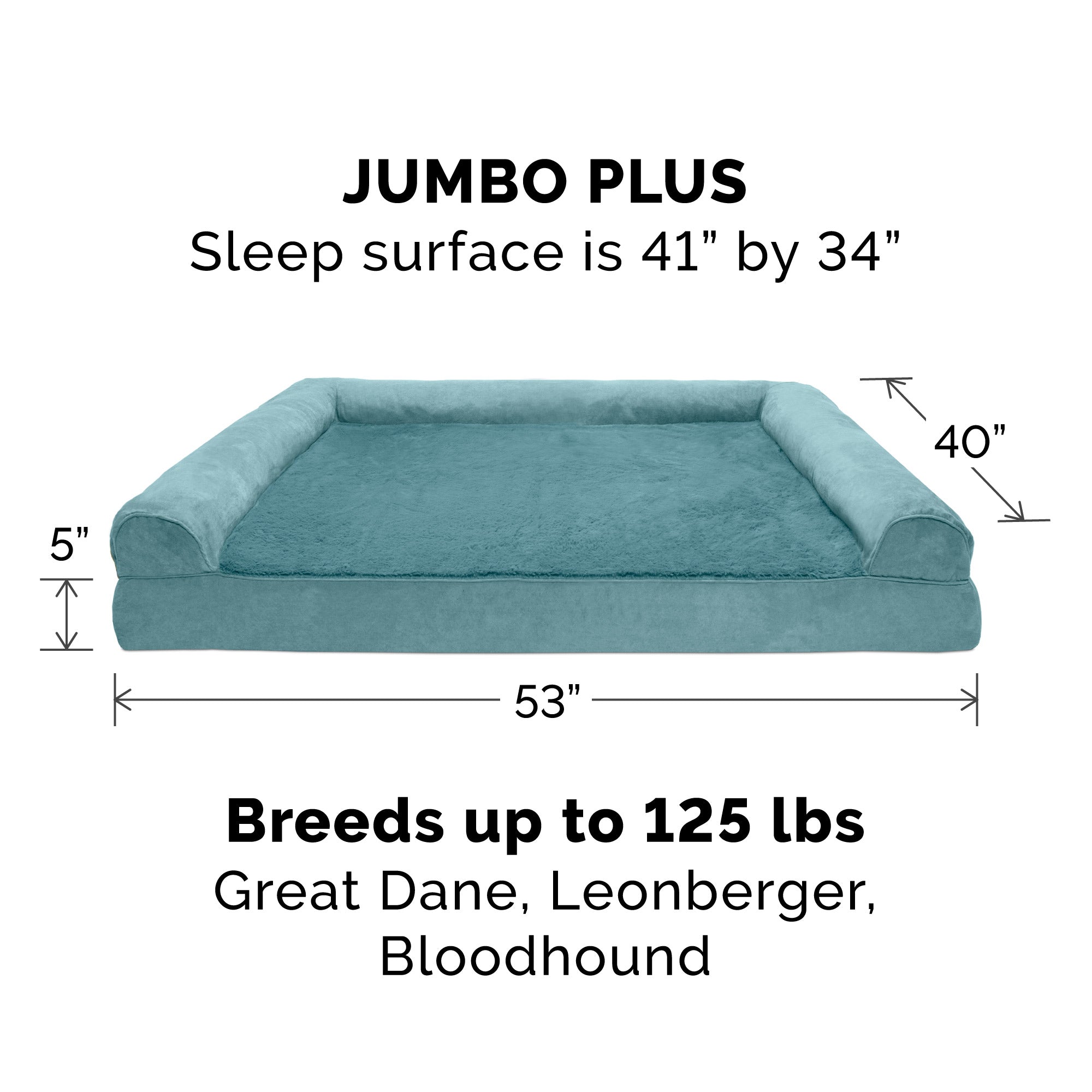 FurHaven Pet Products | Full Support Orthopedic Plush and Suede Sofa-Style Pet Bed for Dogs and Cats， Deep Pool， Jumbo Plus