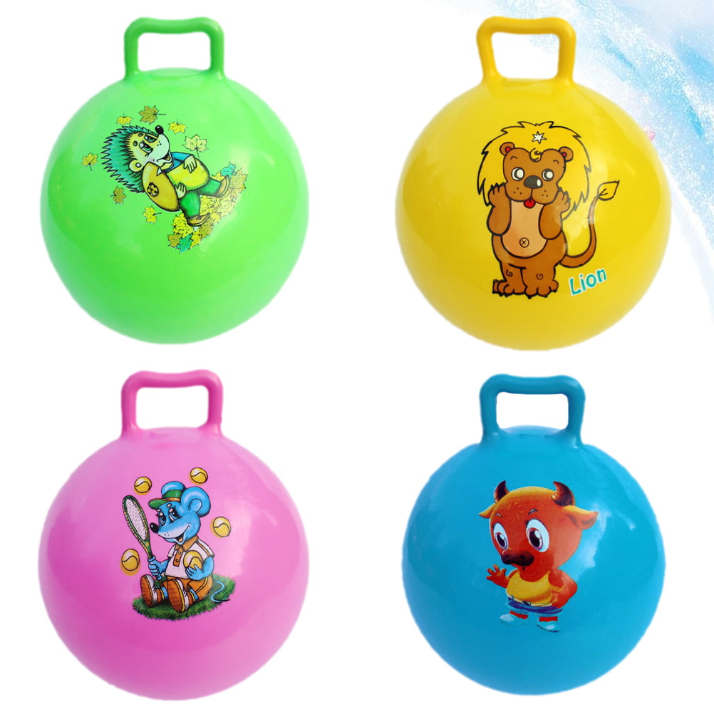 4pcs Bouncing Ball Inflatable Exercise Ball Jumping Ball Fitness Balance Jumping Toy for Kindergarten Children (Random Color)